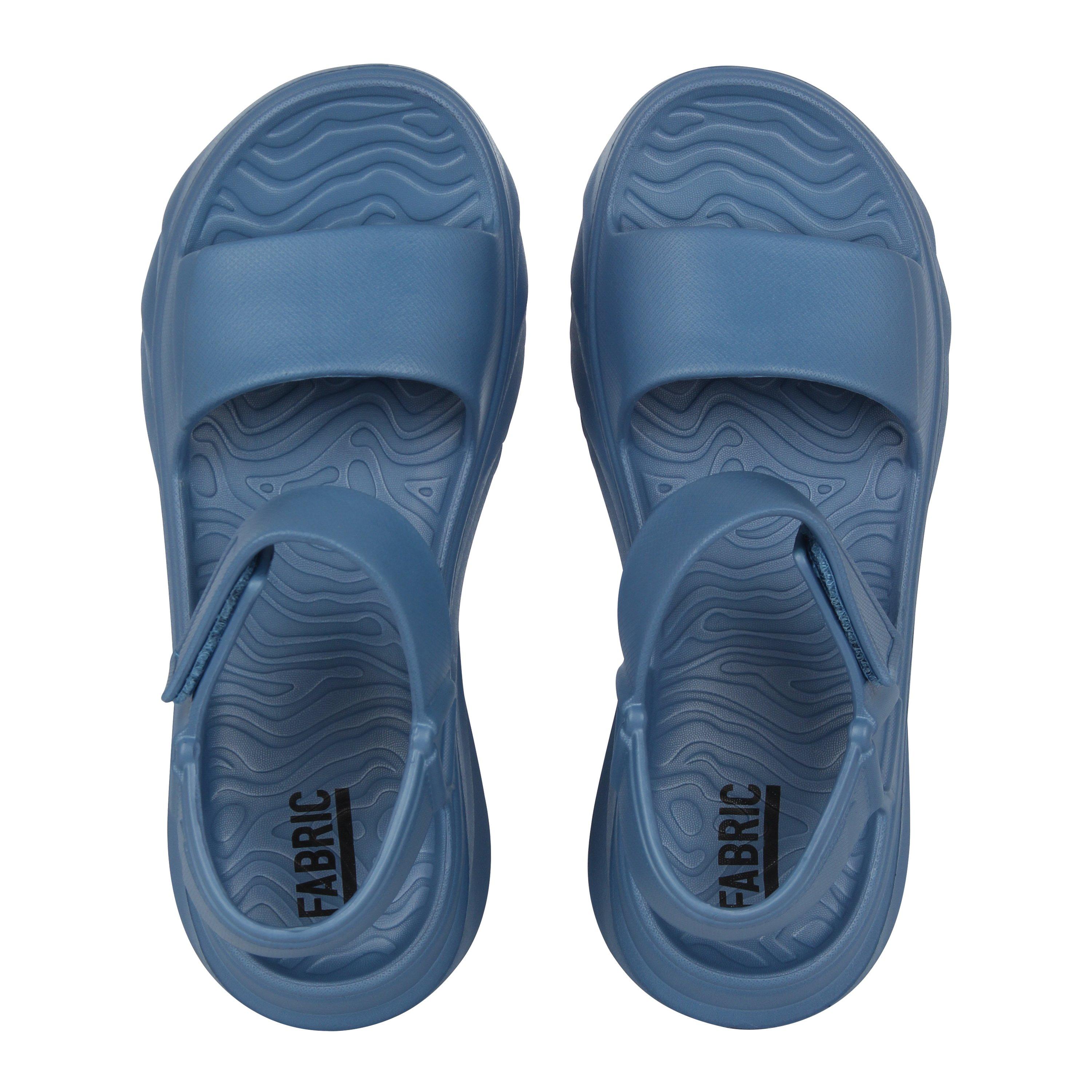 Blå - Fabric - Platform Sandals Womens - 6