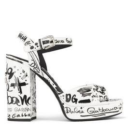 Dolce and Gabbana Graffiti Platform Sandals