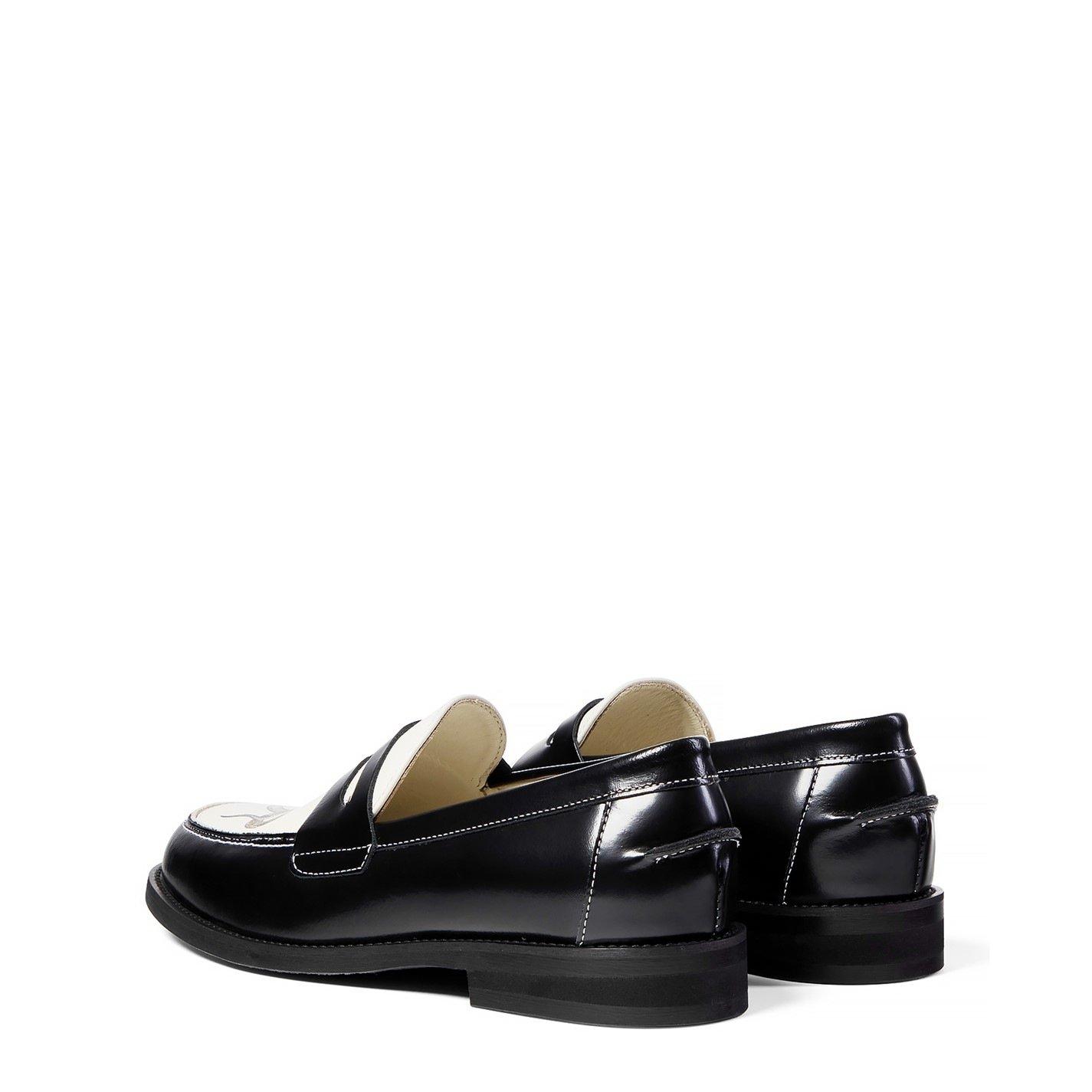 Black/White - Duke and Dexter - Wilde Snake Penny Loafer - 4