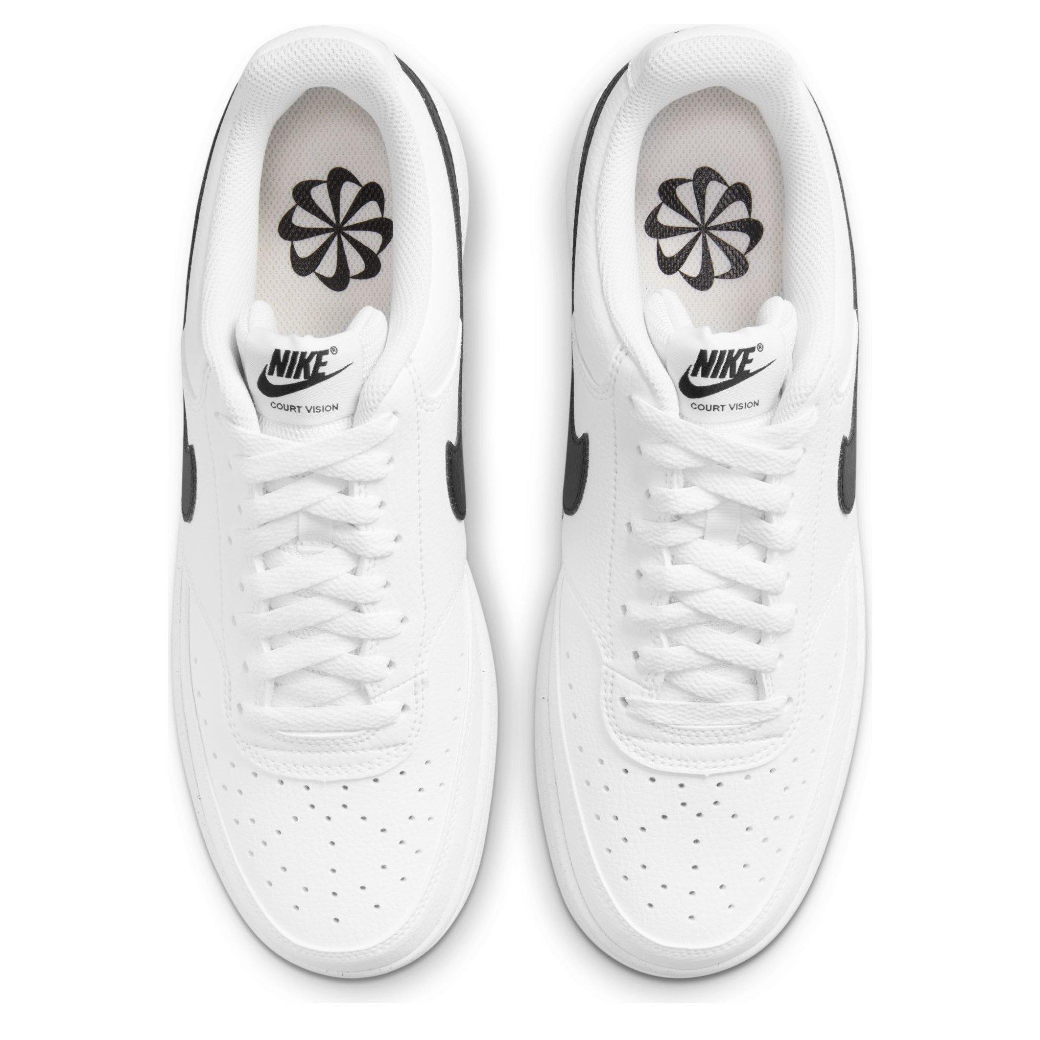 Wht/Blk-Wht - Nike - Court Vision Low Next Nature Mens Shoes - 5