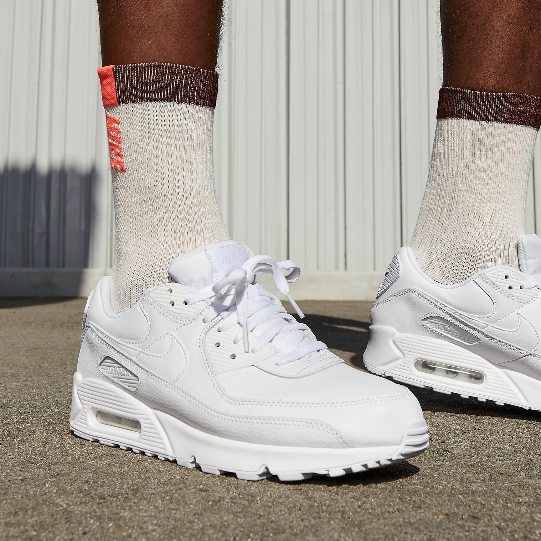 Cuir blanc - Nike - Air Max 90 Mens Shoes - 3