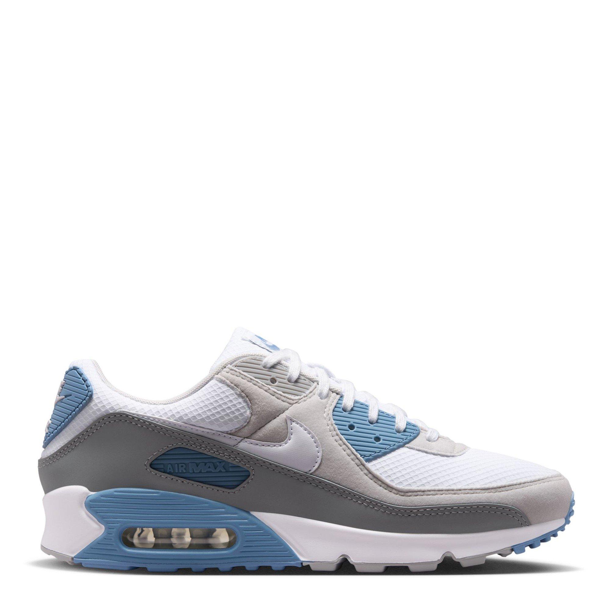 Nike Air Max 90 Trainers Mens - White/Blue - Size 8.5 (43)