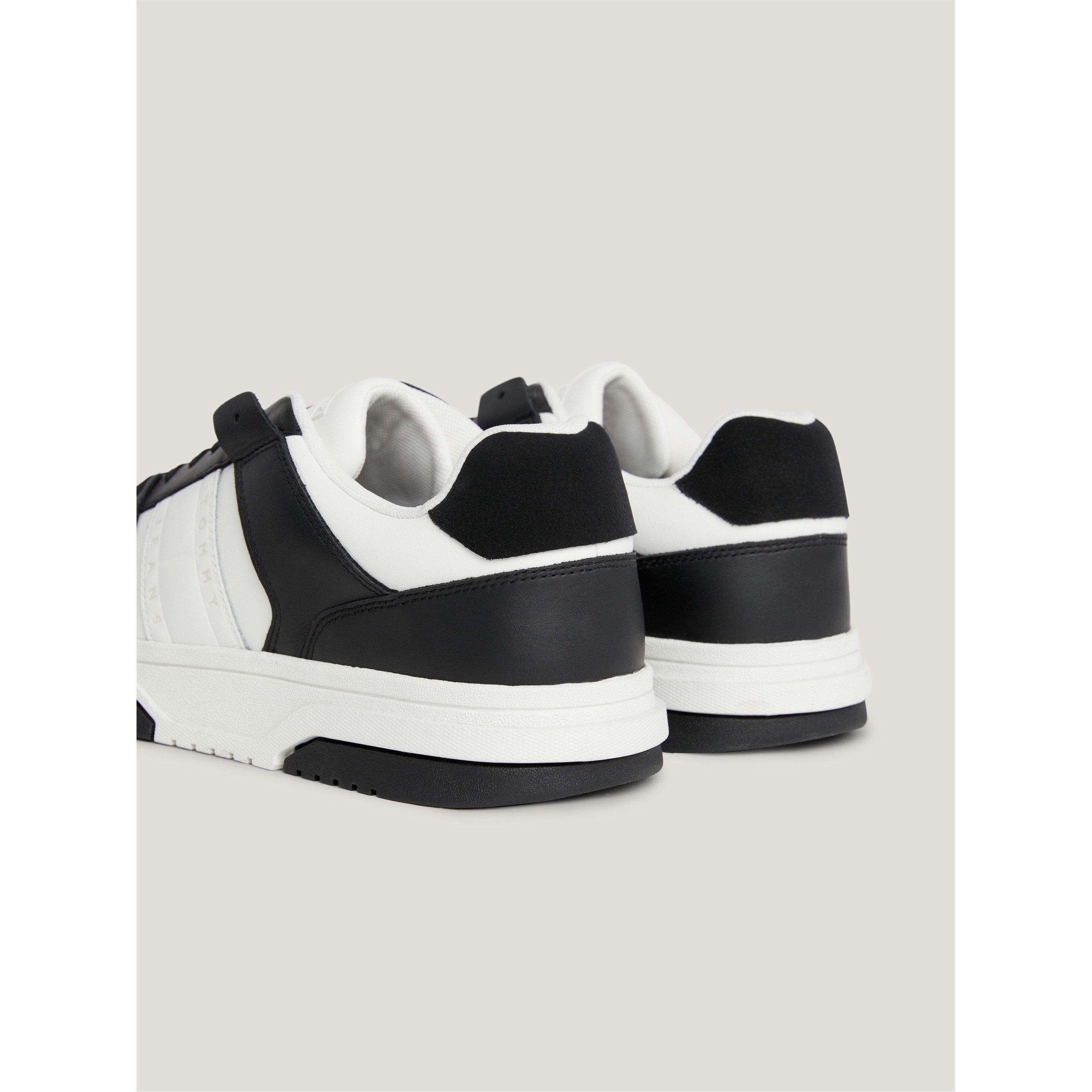 White/Black - Tommy Jeans - Tommy Brooklyn Leather Trainers - 4