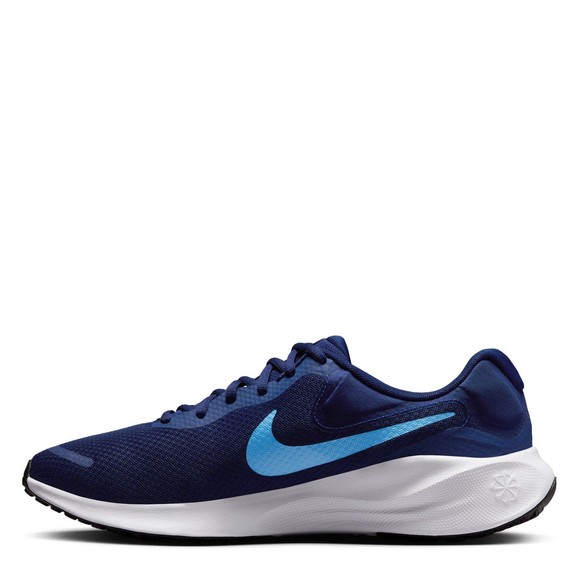 Blue/White-Blk - Nike - Revolution 7 Mens Running Shoes - 2
