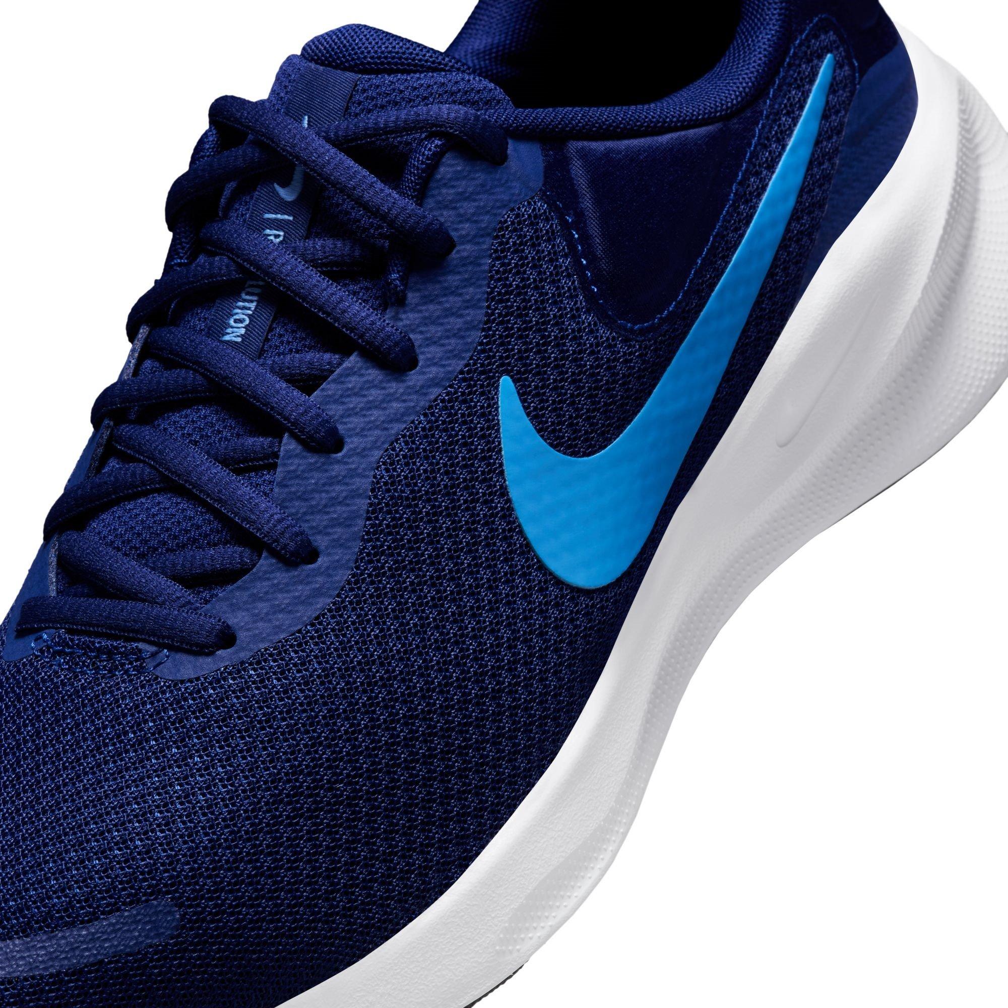 Blue/White-Blk - Nike - Revolution 7 Mens Running Shoes - 7