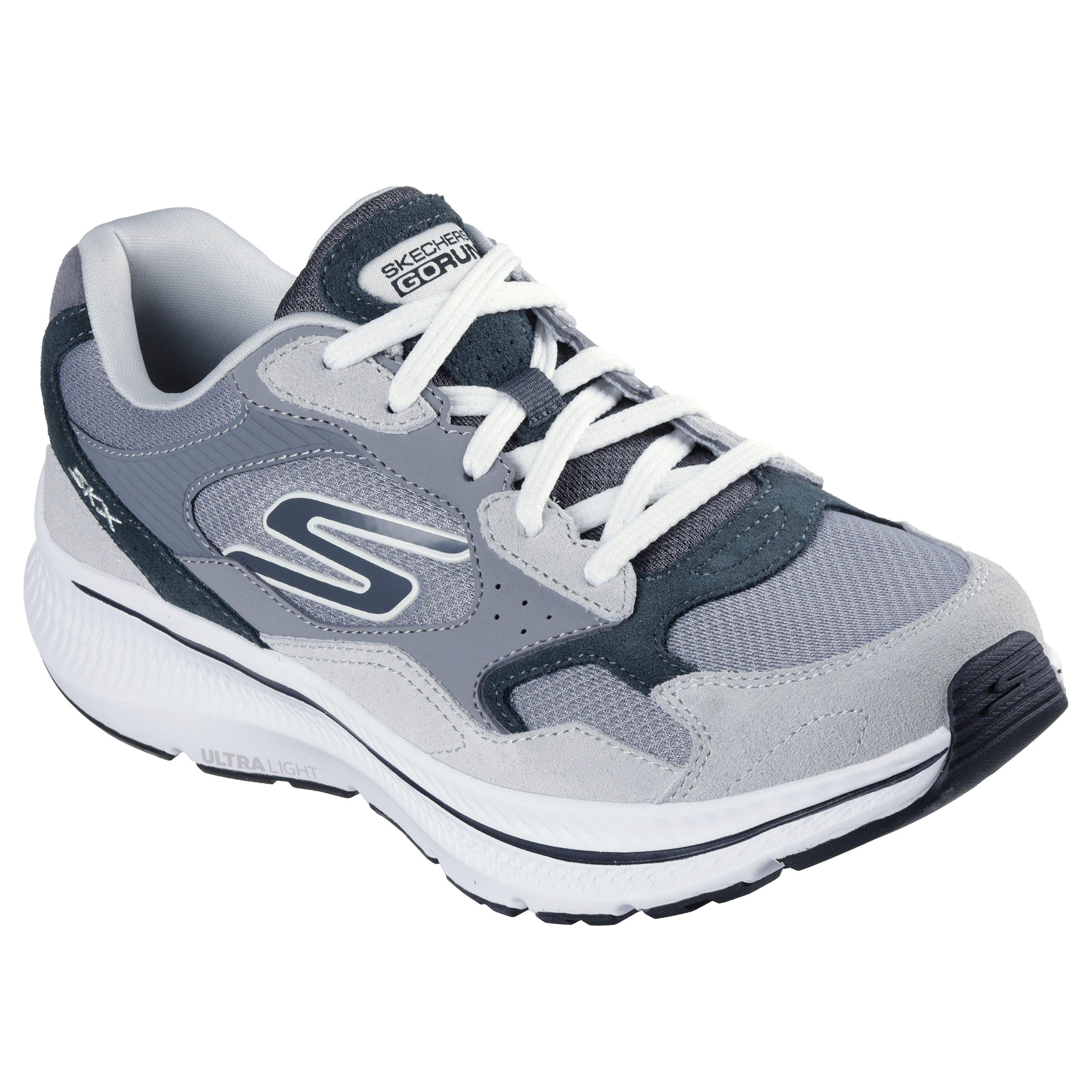 Grijze Leren - Skechers - RUN Consistent 2.0 - Retro Runner Mens Trainers - 3