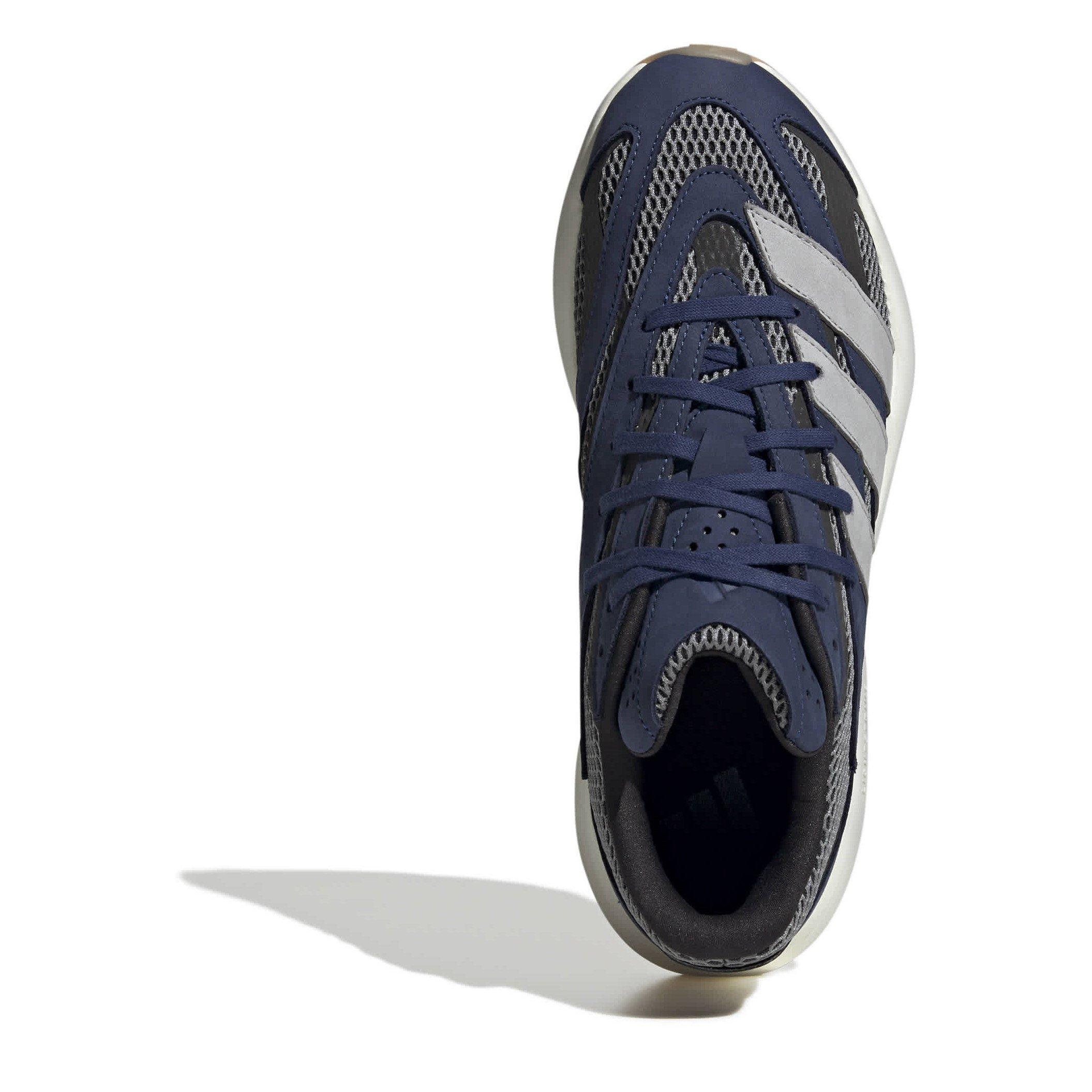 Dunkelblau/Grau - adidas - Lightblaze Lightweight Breathable Mesh Premium Suede Running Shoes - 5