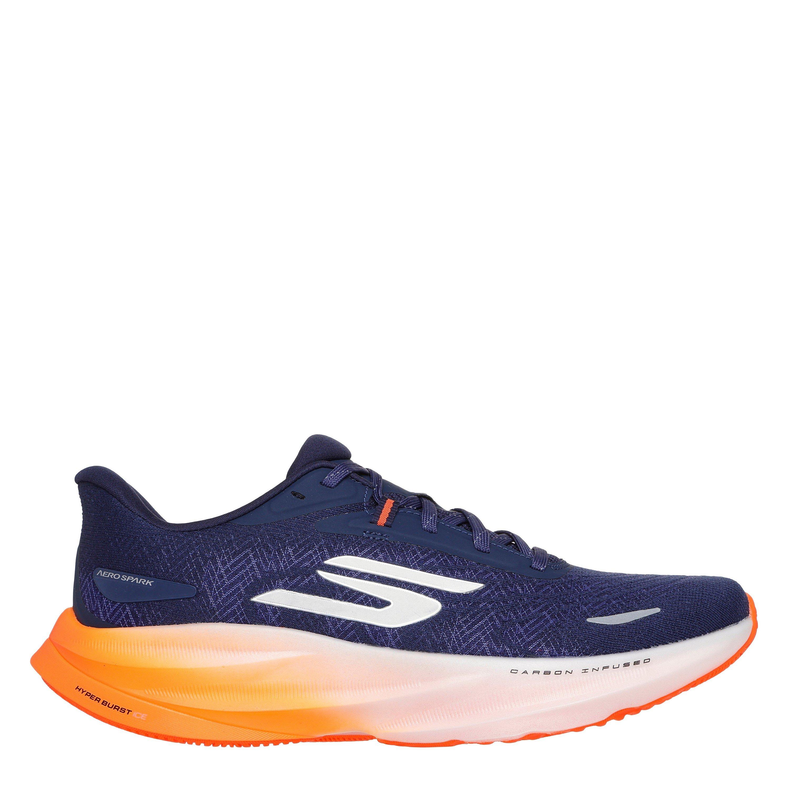 Skechers Men's Aero Spark Running Trainers - Navy/Orange - 11 (46)