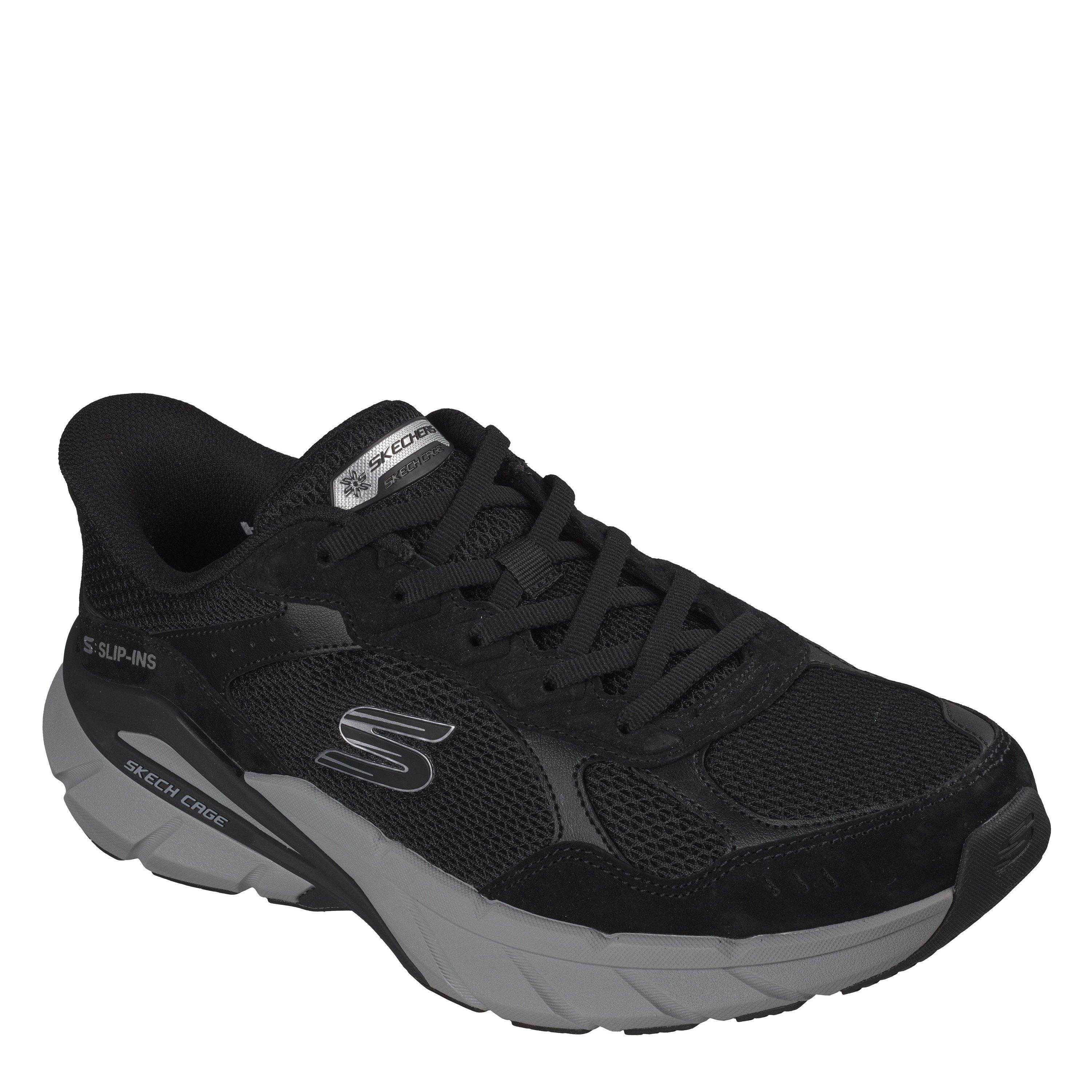 Black/Grey - Skechers - Men's Skech Cage Slip-In Runners - 3