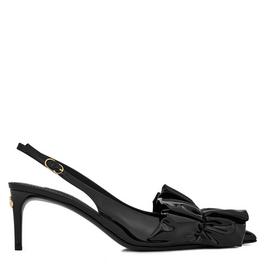 Dolce and Gabbana Patent Leather Ruching Slingbacks