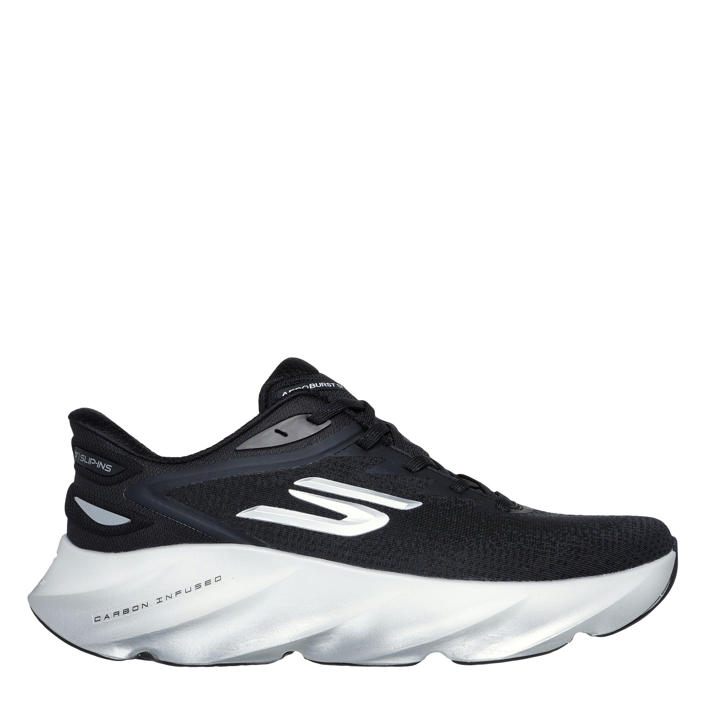 Skechers Men's Aero Burst Running Shoes - Black/White - 8 (42)