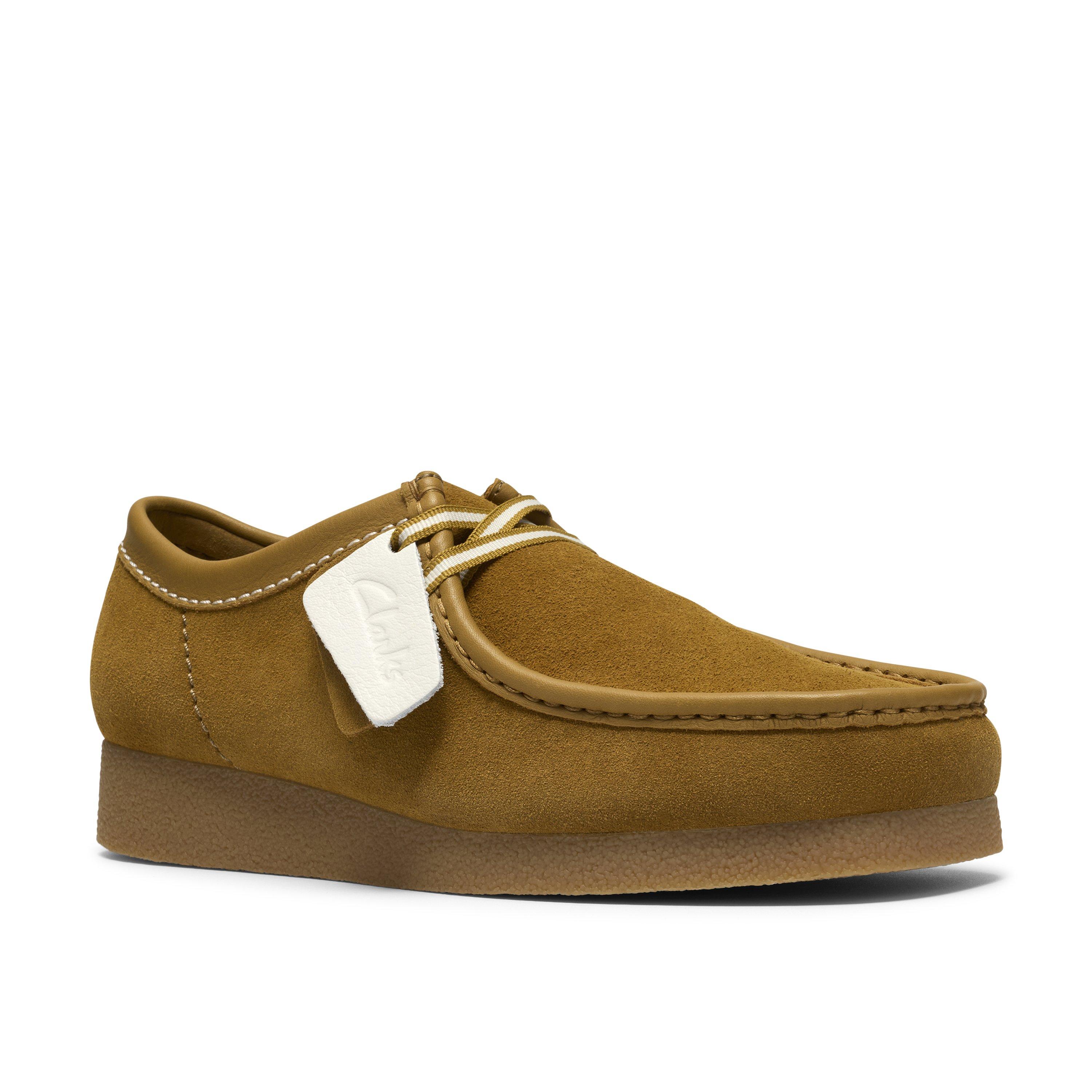 Ochre Suede - Clarks - Men's Wallabee Moc Toe Formal Shoes - 7