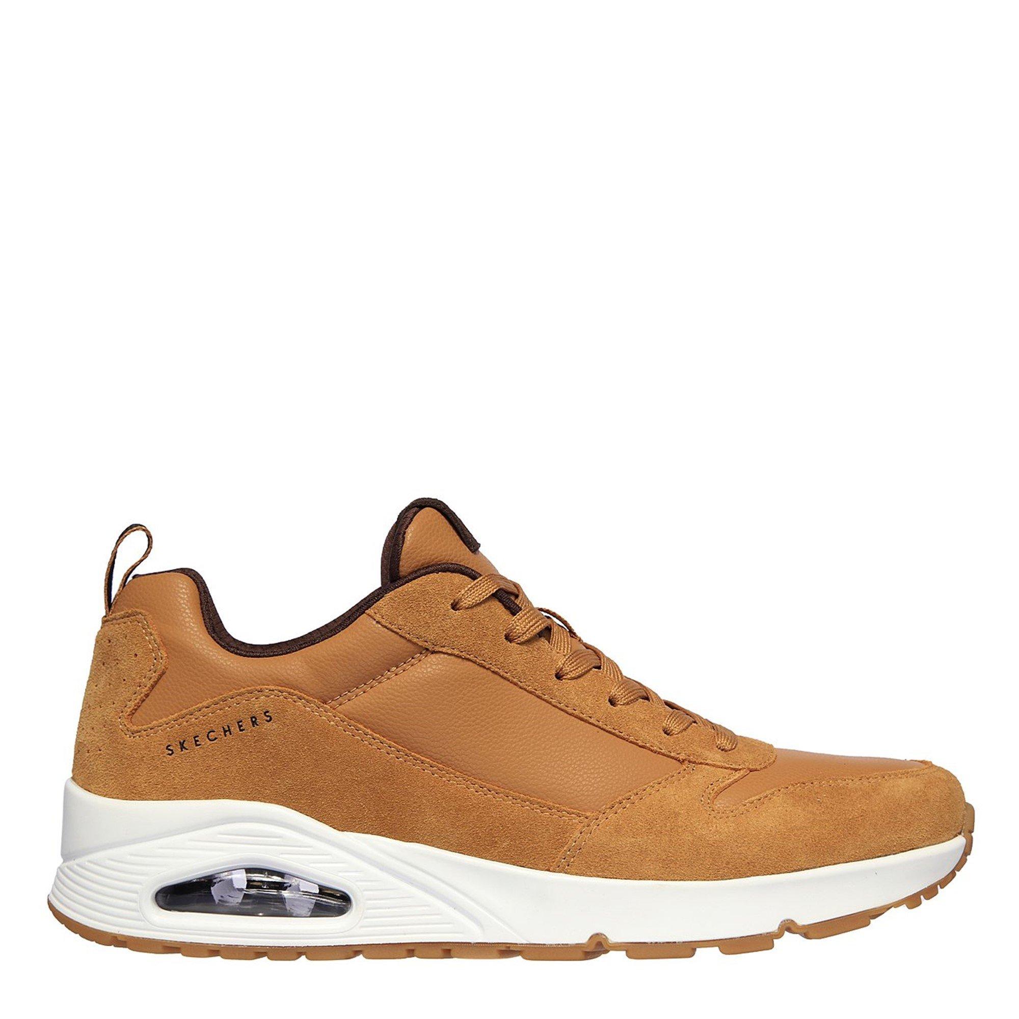 Brown - Skechers - Uno Stacre Trainers Mens - 3