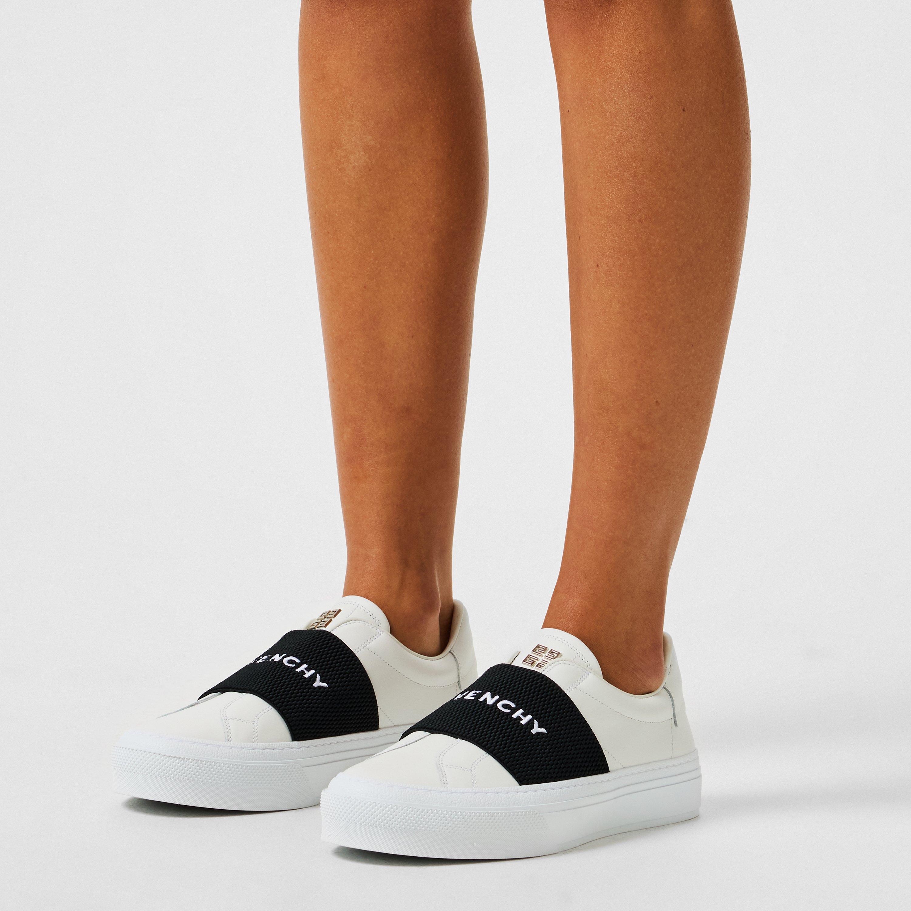 White Black - GIVENCHY - Women'S City Sport Calfskin Leather Trainers - 2