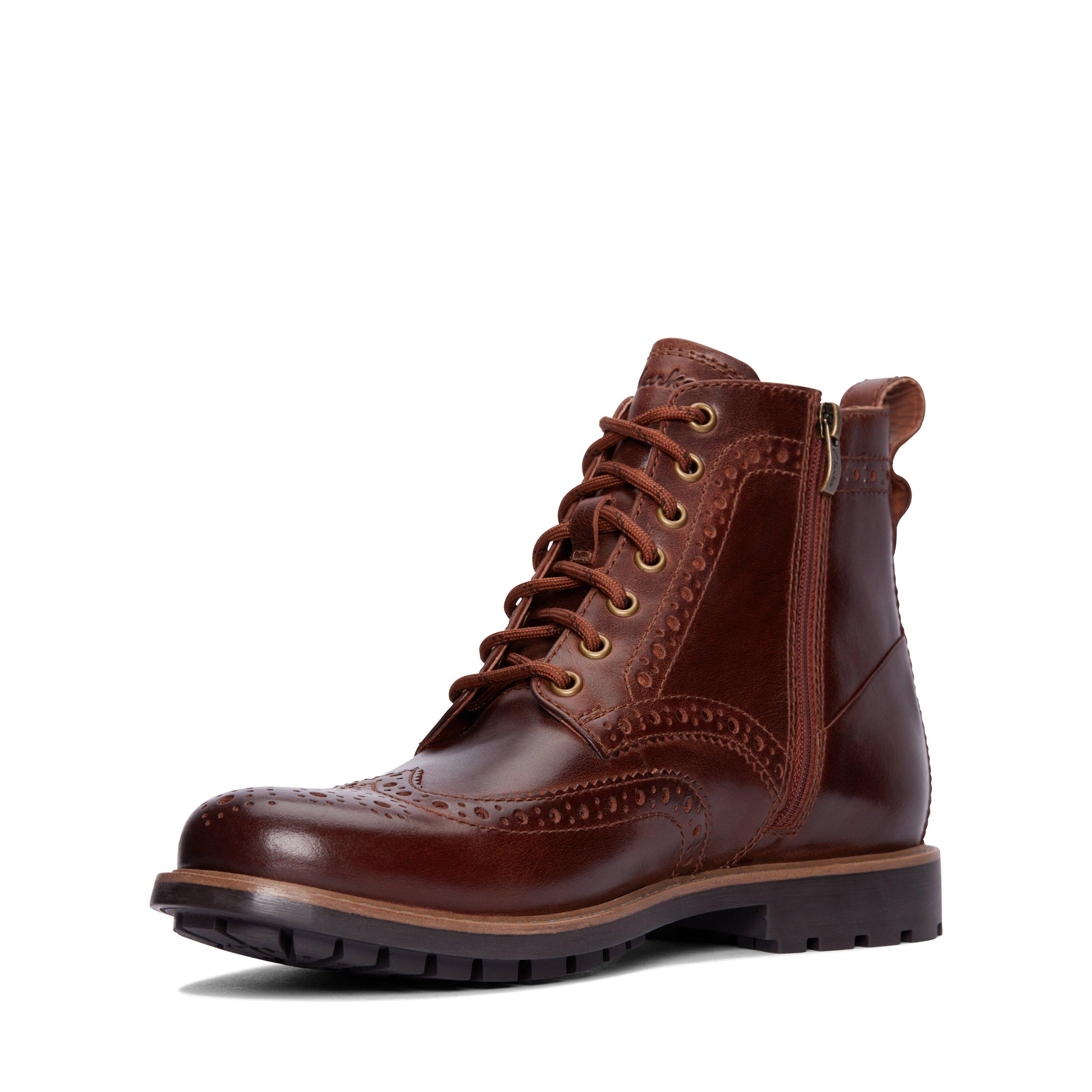 Bruin Leer - Clarks - Men's Westcombe Brogue Boots - 4