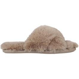 Jack Wills Fluffy Cross Strap Slippers