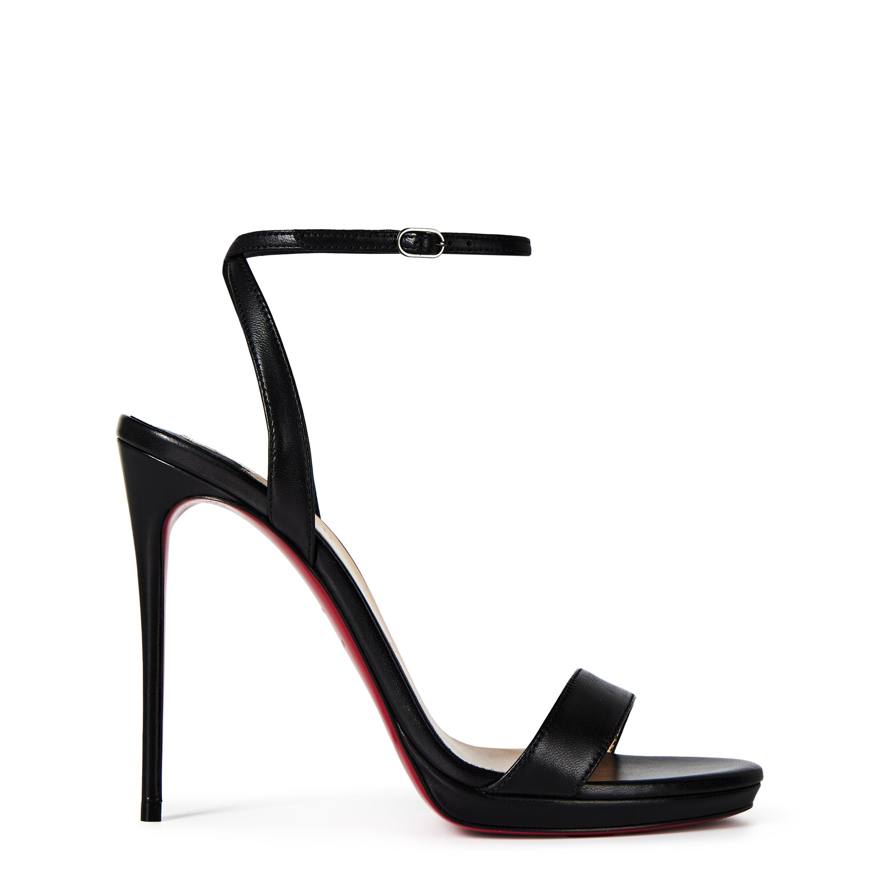 Black BK01 - Christian Louboutin - Women's Loubi Queen Leather Sandals, 120mm - 1
