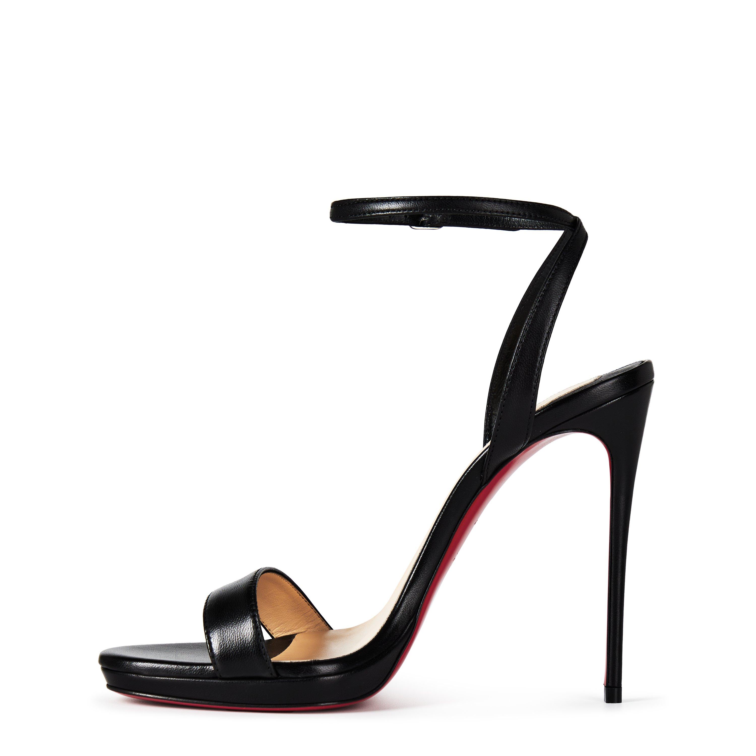 Black BK01 - Christian Louboutin - Women's Loubi Queen Leather Sandals, 120mm - 2