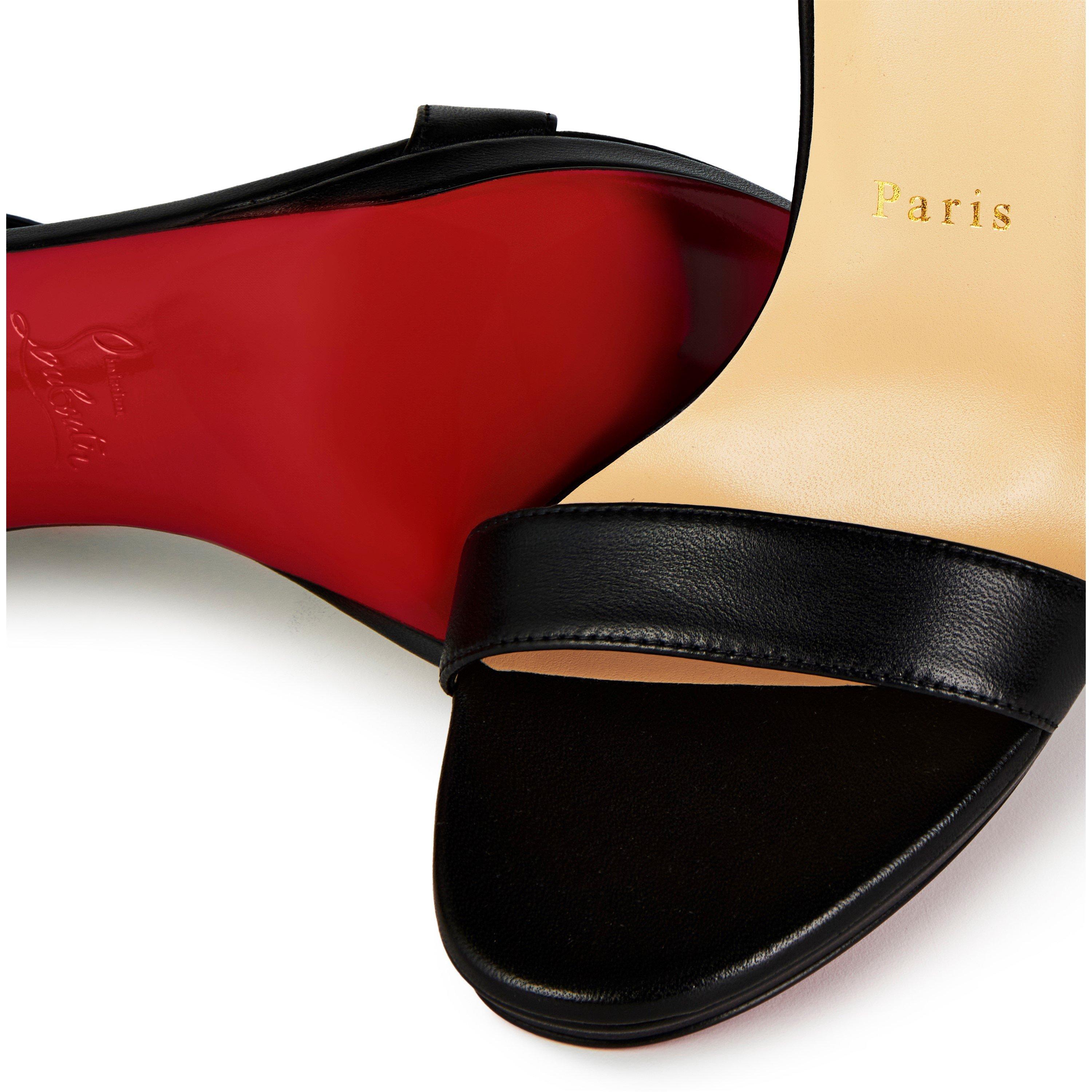 Black BK01 - Christian Louboutin - Women's Loubi Queen Leather Sandals, 120mm - 4