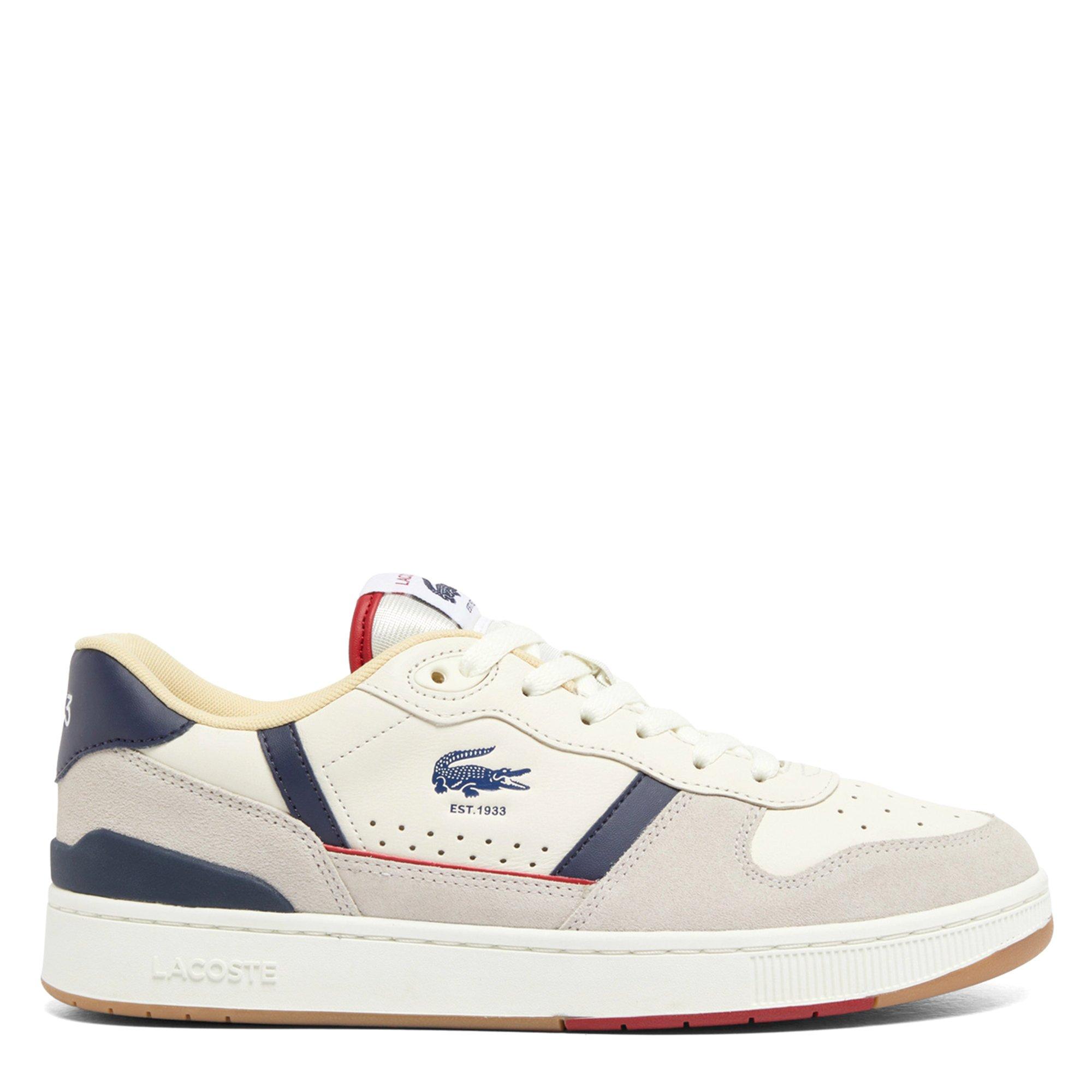 OFF WHT/GUM - Lacoste - T-Clip Set Leather Mens Shoes - 1