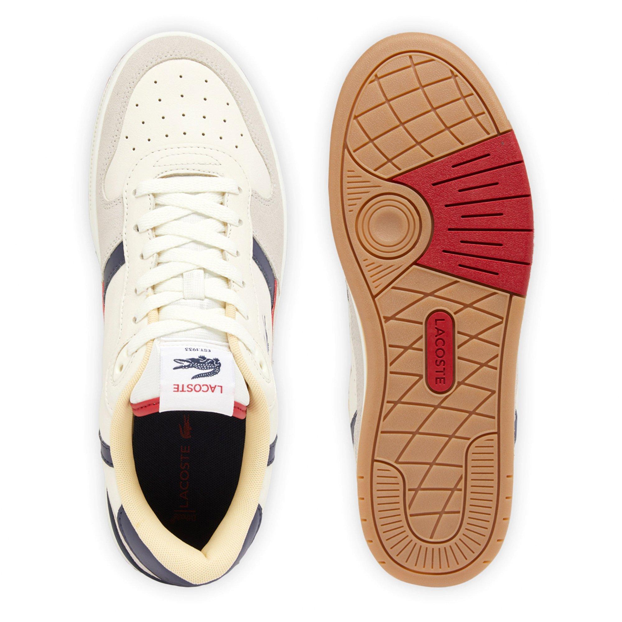 OFF WHT/GUM - Lacoste - T-Clip Set Leather Mens Shoes - 5