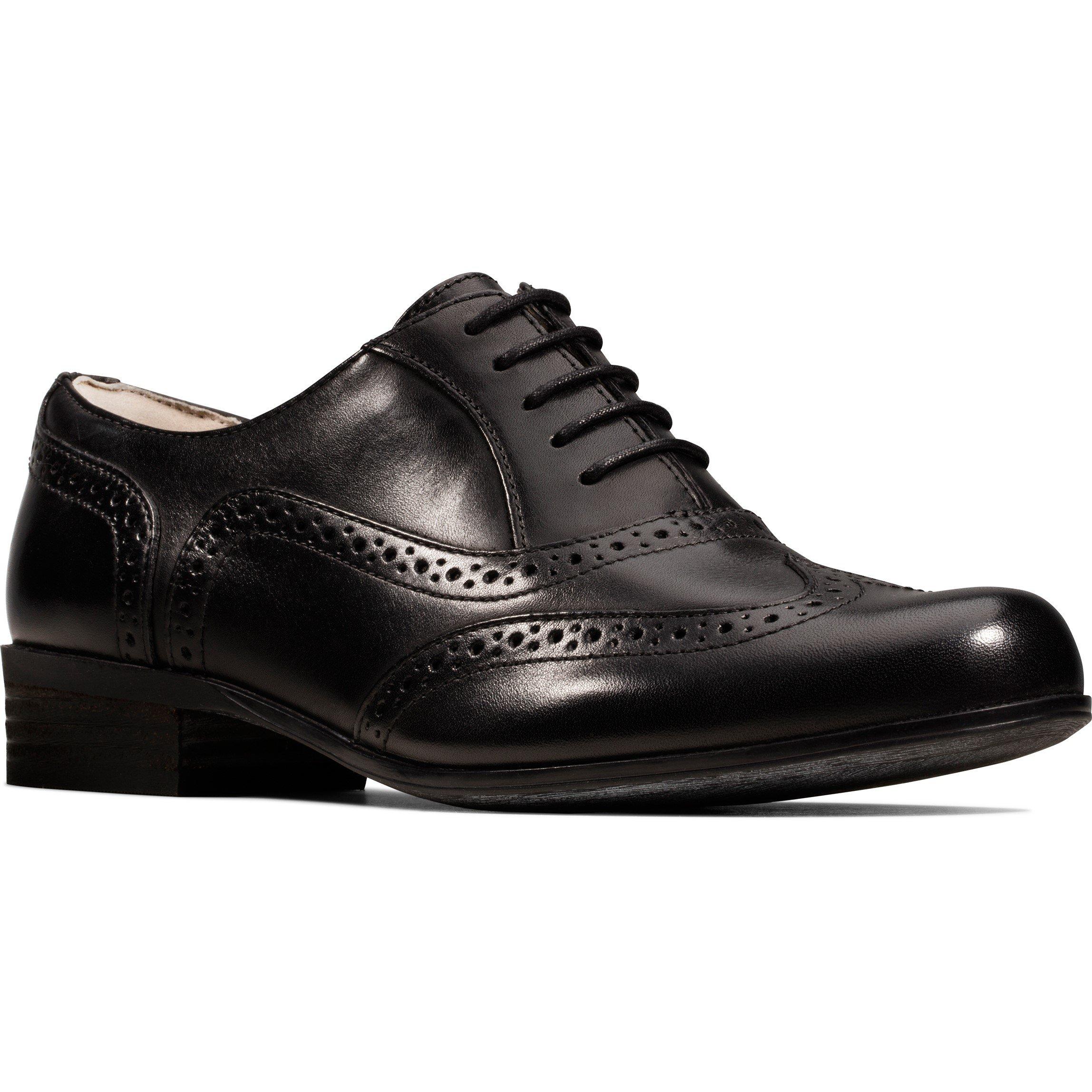 Black Leather - Clarks - Ladies Hamble Oak Shoes - 2