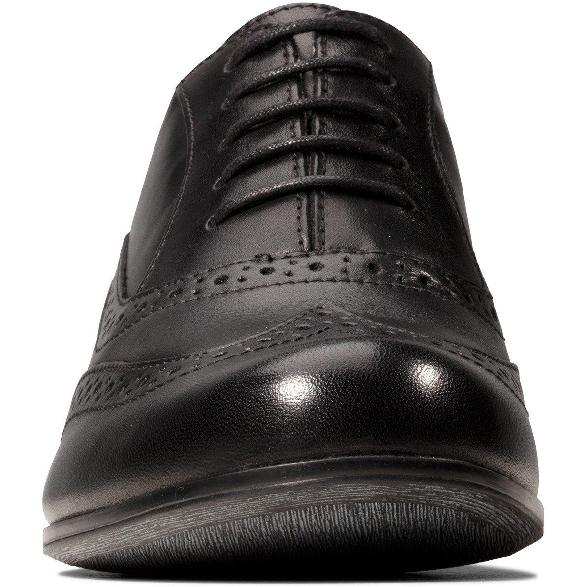 Black Leather - Clarks - Ladies Hamble Oak Shoes - 3