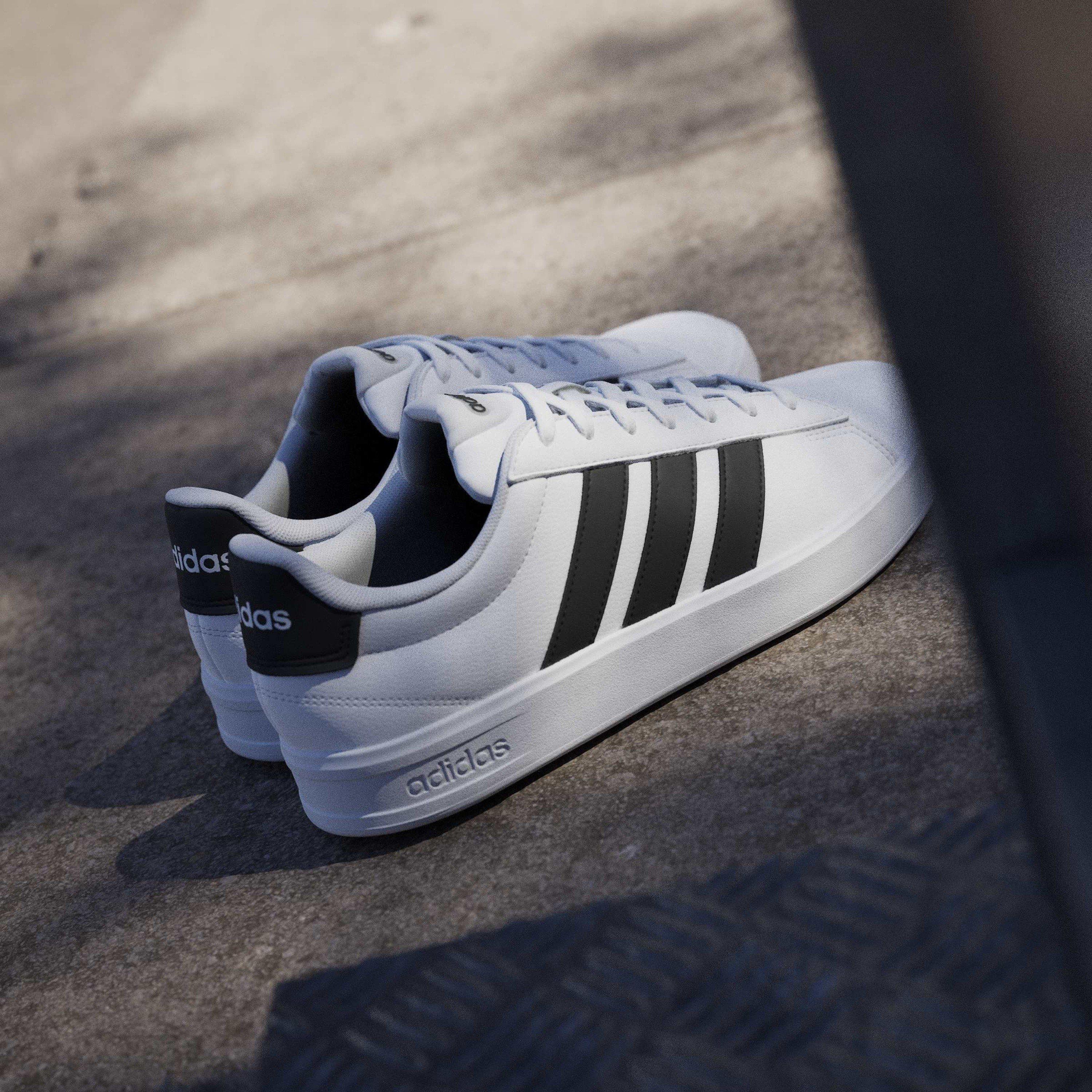 Branco/Preto - adidas - Grand Court 2 Trainers Mens - 13