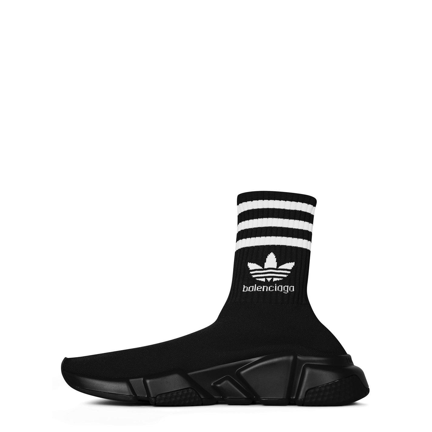 Blk/Wht 1009 - Balenciaga - Men's Speed 3D Knit Slip On Sock Trainers - 3