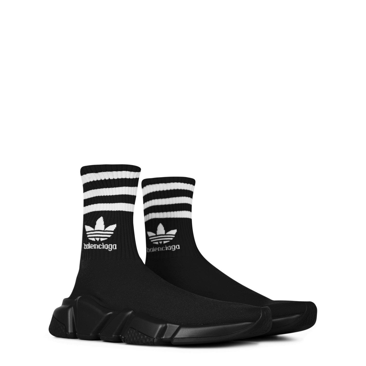 Blk/Wht 1009 - Balenciaga - Men's Speed 3D Knit Slip On Sock Trainers - 4