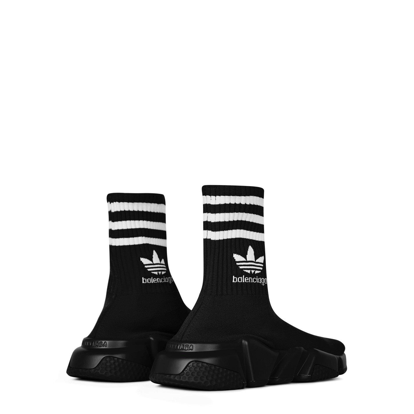 Blk/Wht 1009 - Balenciaga - Men's Speed 3D Knit Slip On Sock Trainers - 5