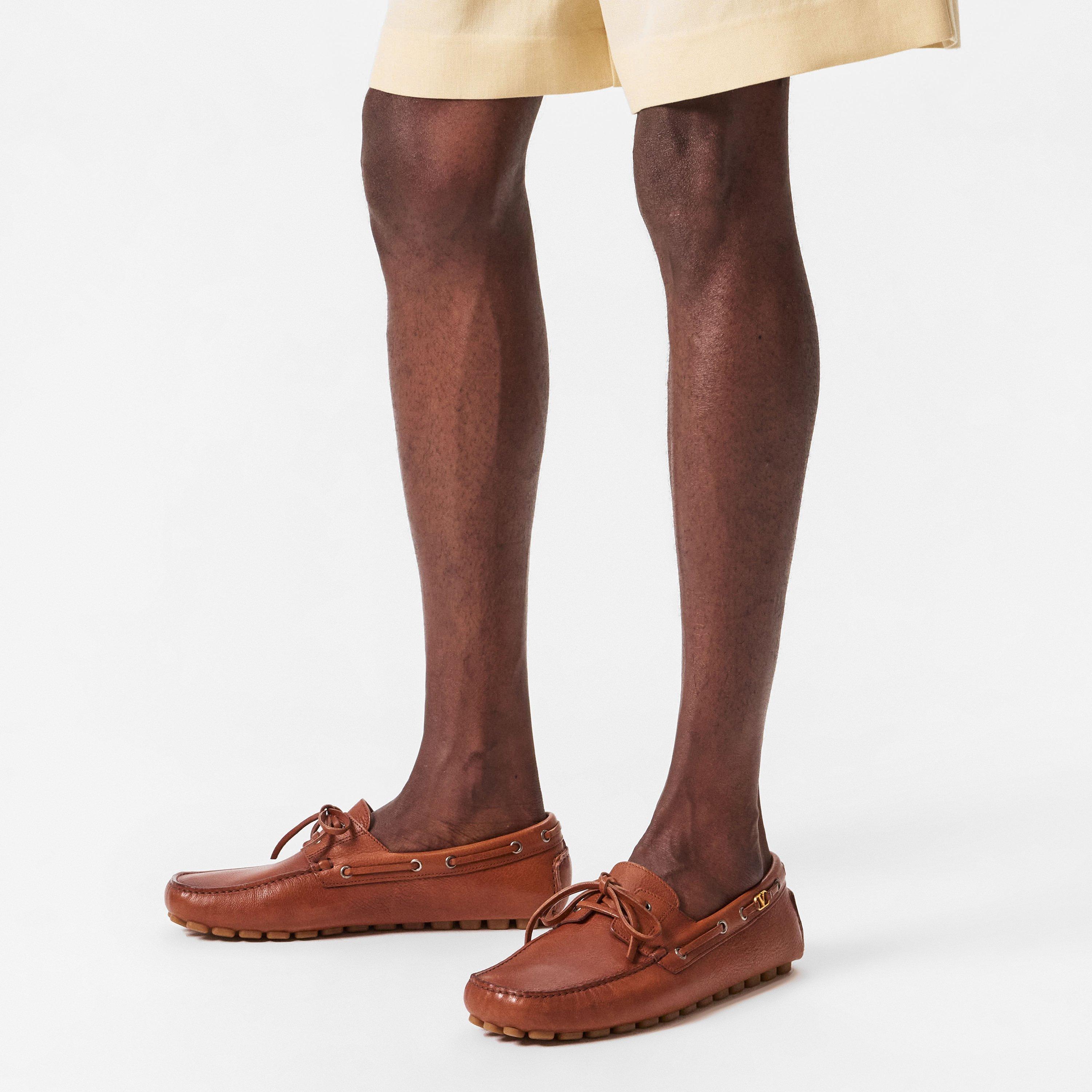 Tobacco - Valentino Garavani - Driver Fast Away Buffalo Loafers - 3