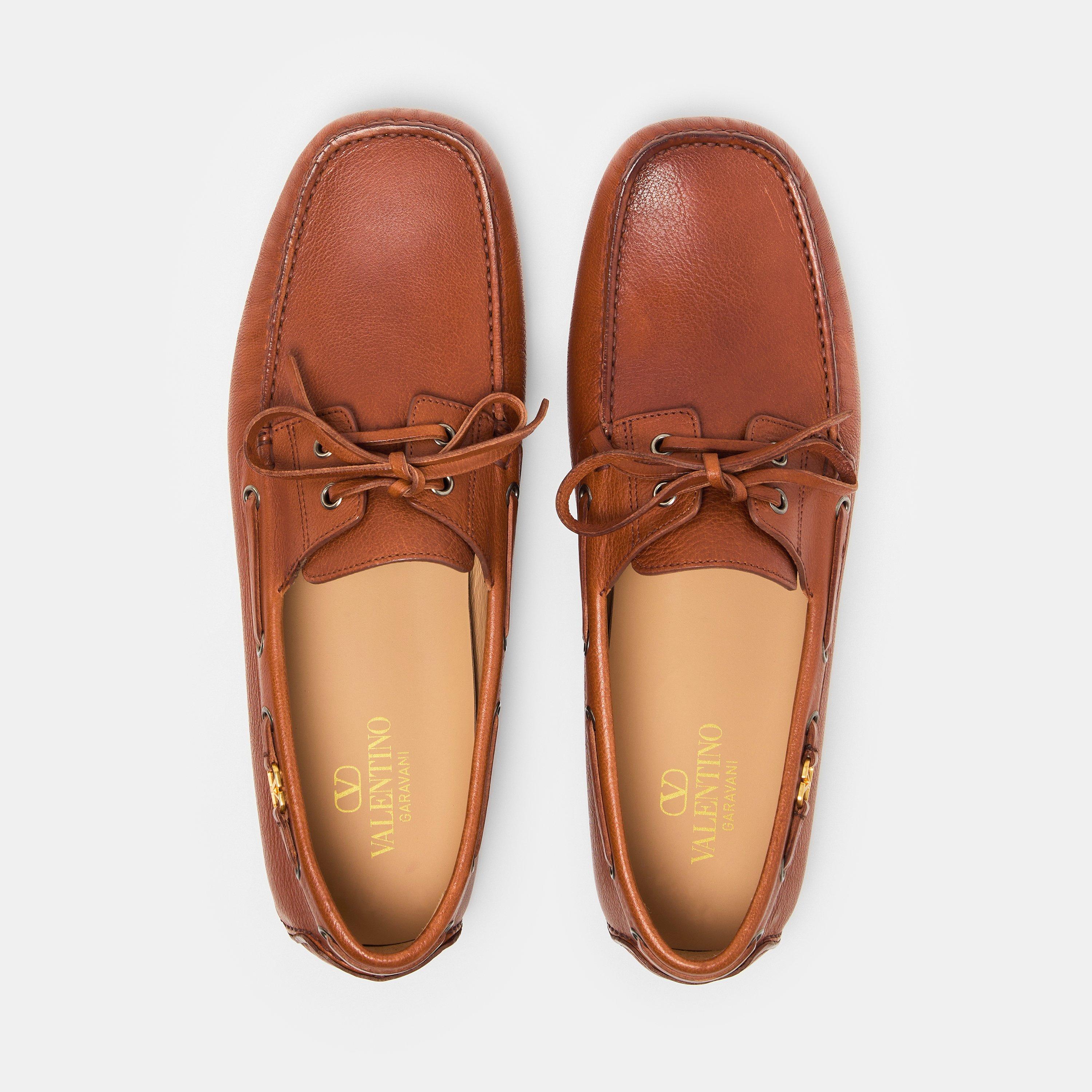 Tobacco - Valentino Garavani - Driver Fast Away Buffalo Loafers - 5