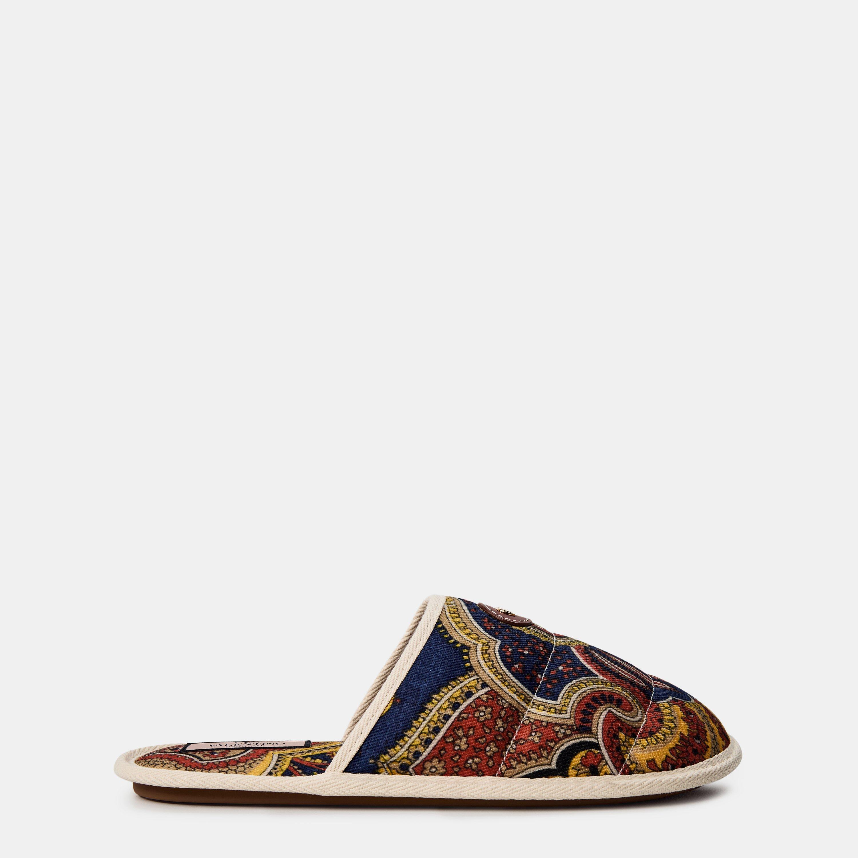 Print/Ivory - Valentino Garavani - Men's Chambre Print Flat Mules - 1