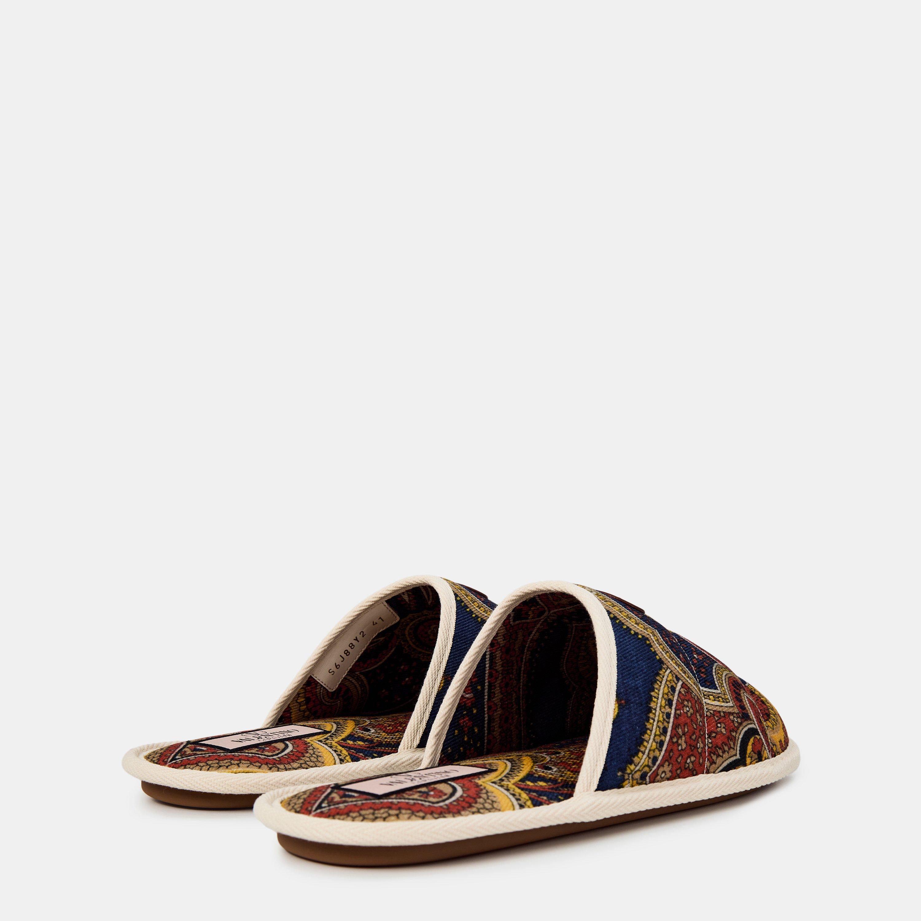Print/Ivory - Valentino Garavani - Men's Chambre Print Flat Mules - 5