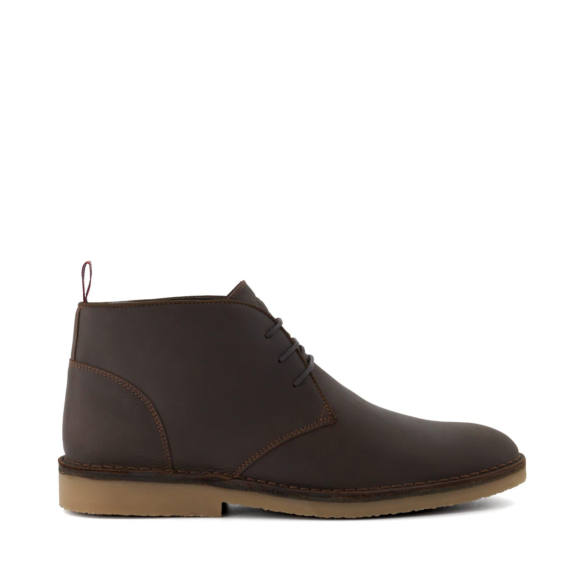 Dune London Creed Desert Boots In Brown Lth509
