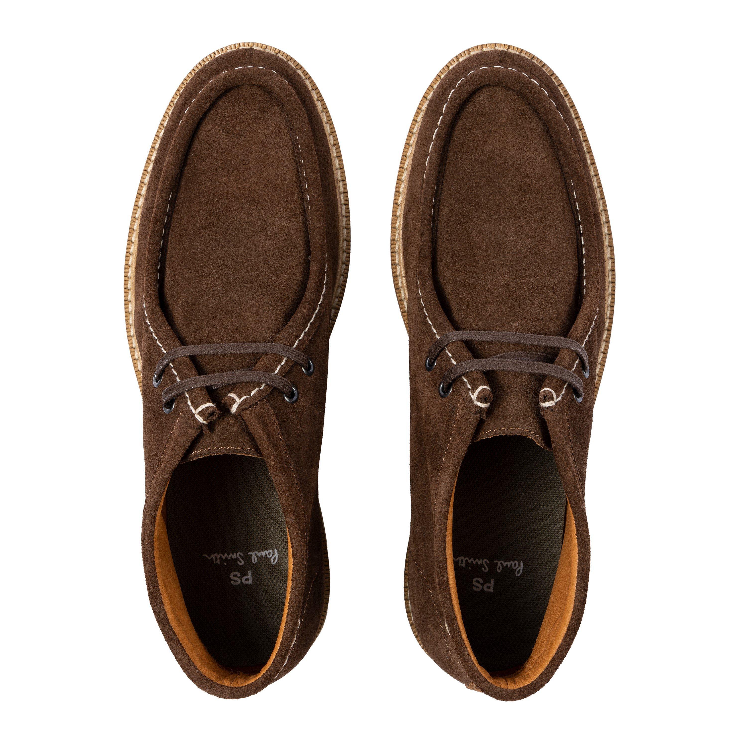 Brown 66 - PS Paul Smith - Men's Suede Lace-Up Moc Toe Formal Shoes - 5