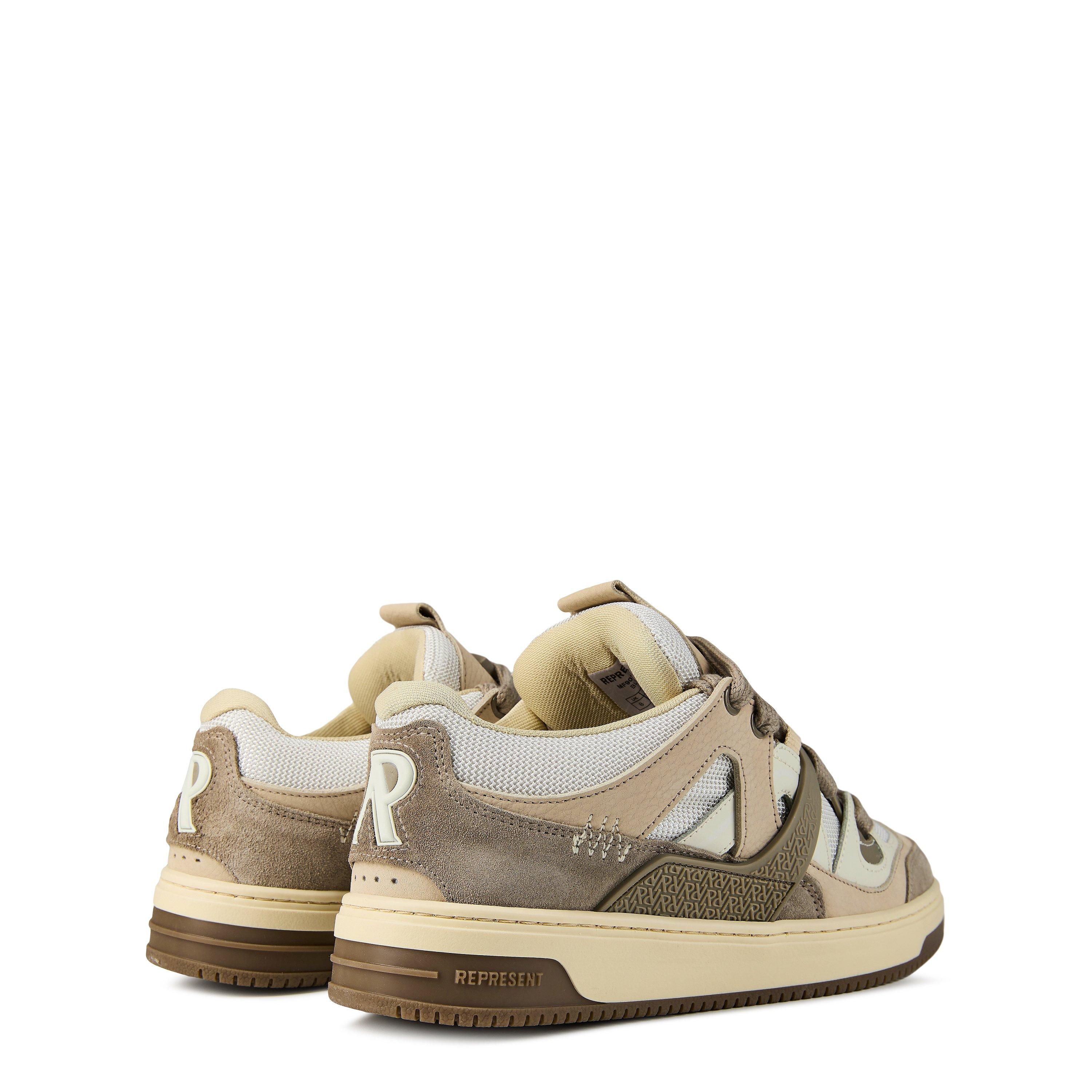 Wash Taupe/Cash - Represent - Men's Panelled Canvas Chunky Sneakers - 5