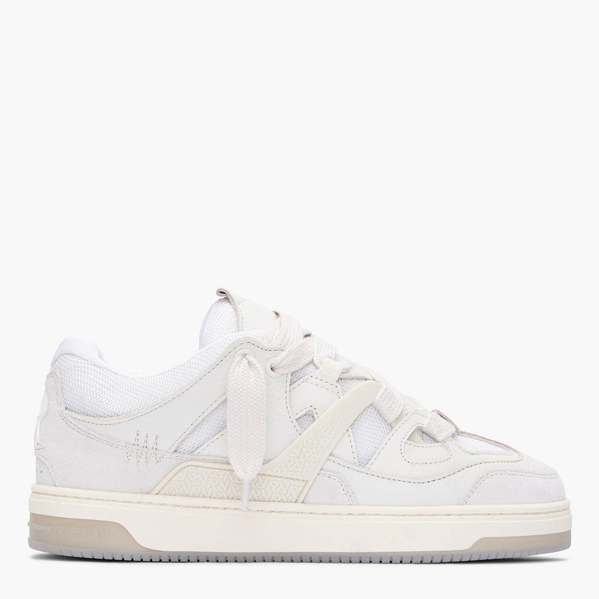 Vint White/Grey - Represent - Men's Panelled Canvas Chunky Sneakers - 1