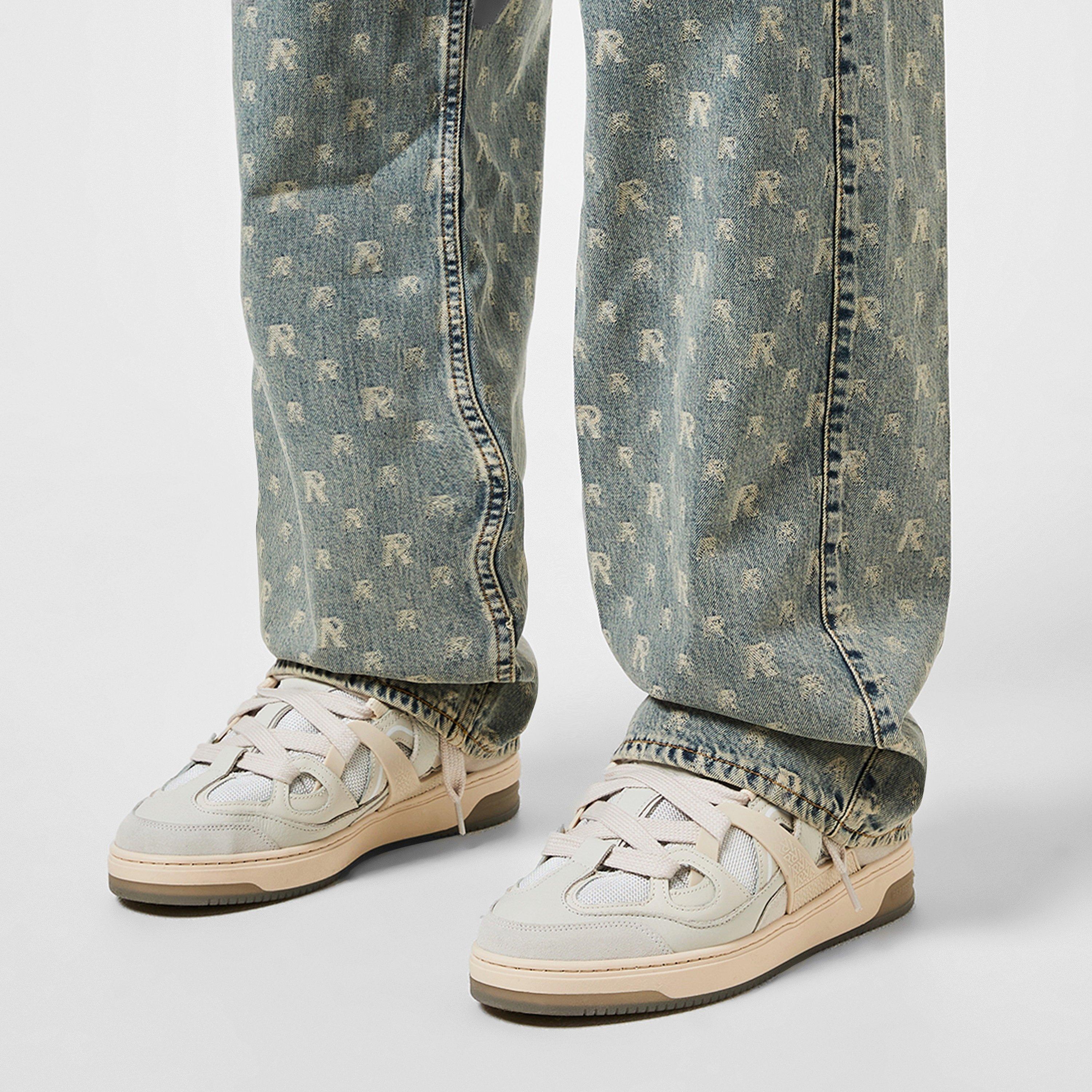 Vint White/Grey - Represent - Men's Panelled Canvas Chunky Sneakers - 2