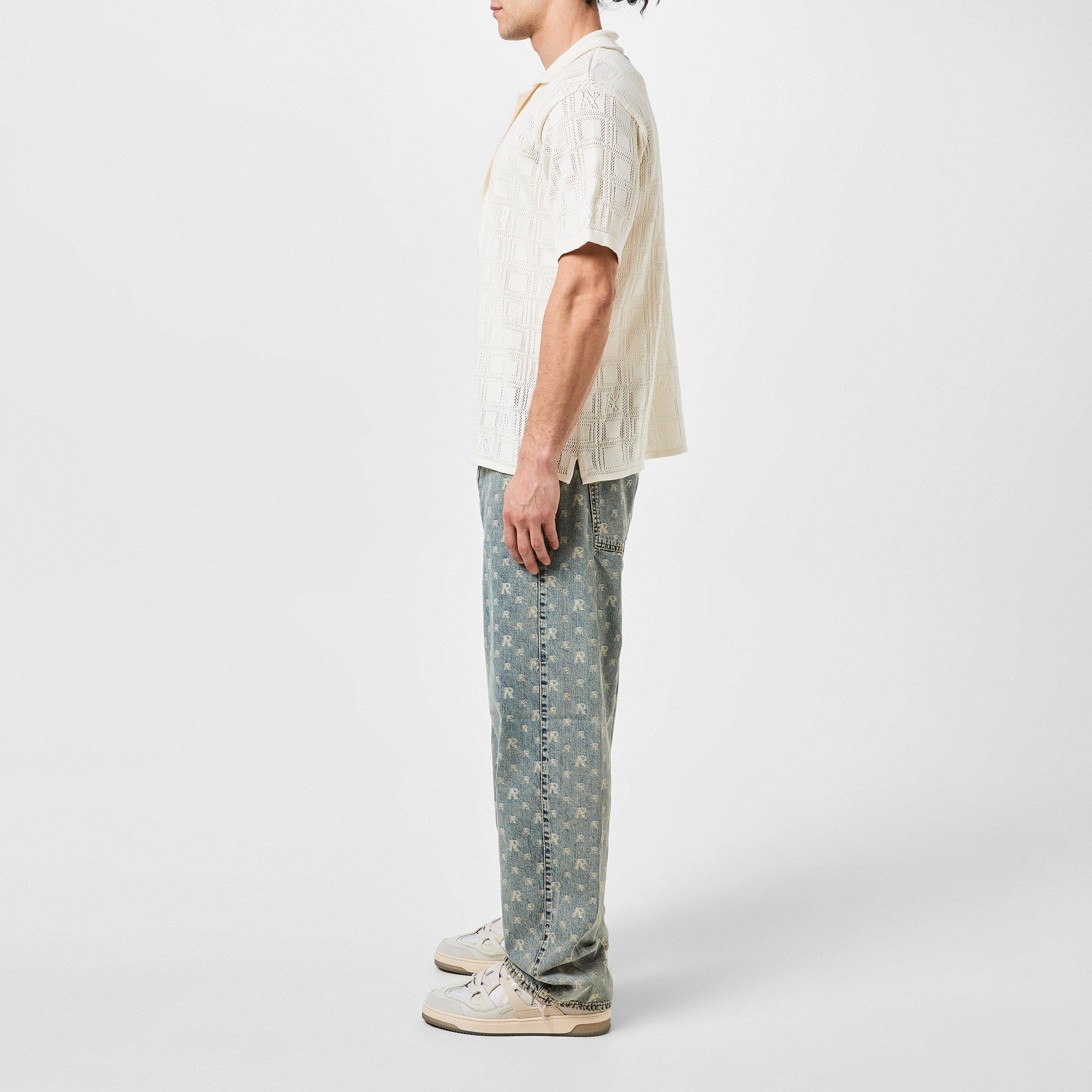 Vint White/Grey - Represent - Men's Panelled Canvas Chunky Sneakers - 6