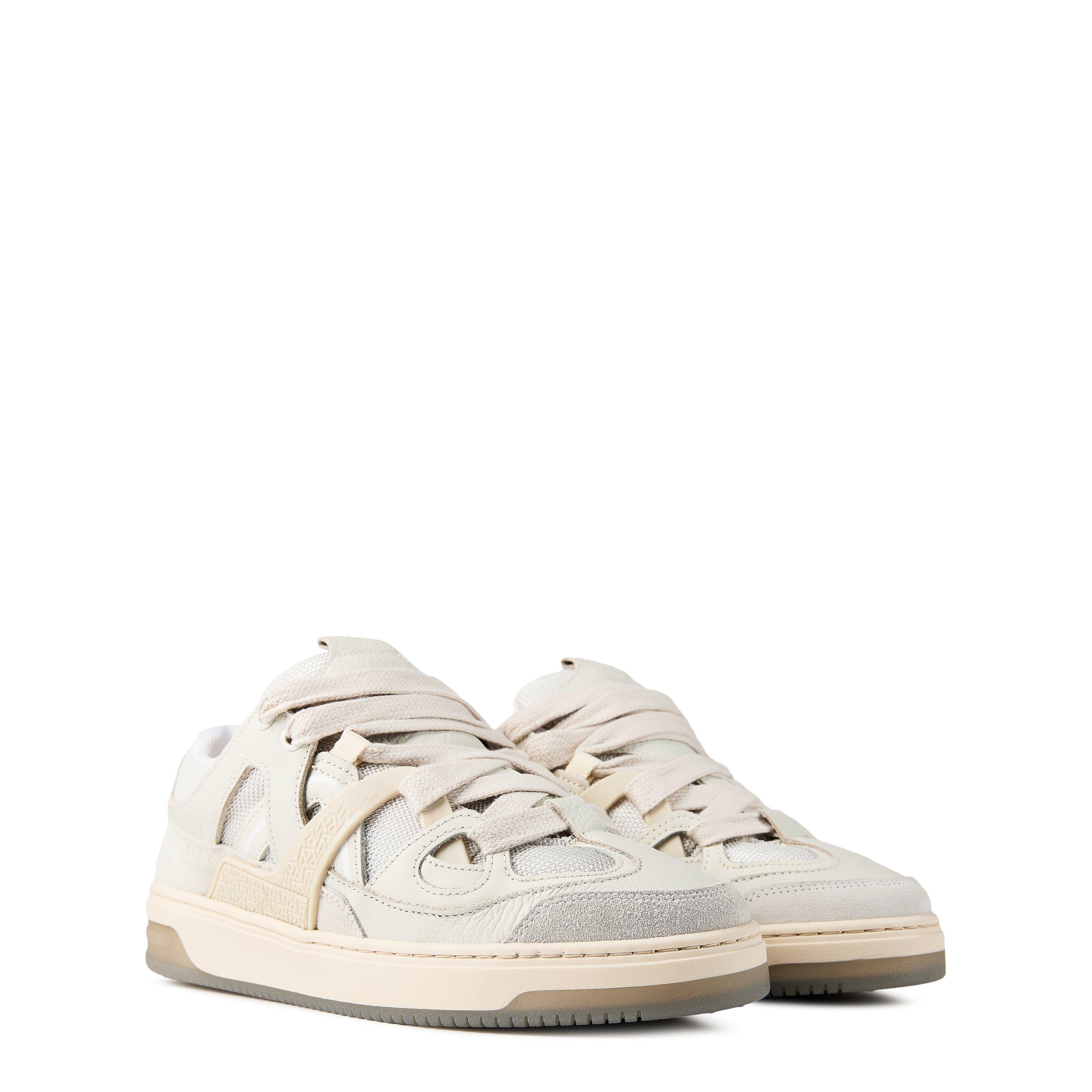 Vint White/Grey - Represent - Men's Panelled Canvas Chunky Sneakers - 4