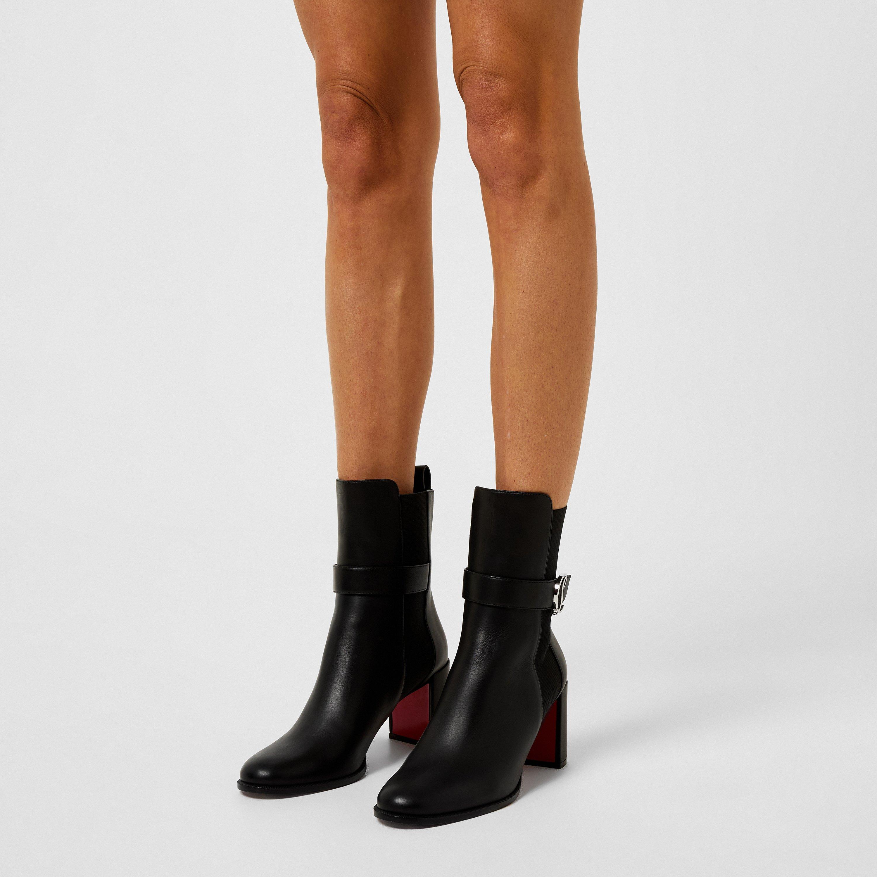 Black BK01 - Christian Louboutin - CL Chelsea Booty 70mm Low Boots - 3