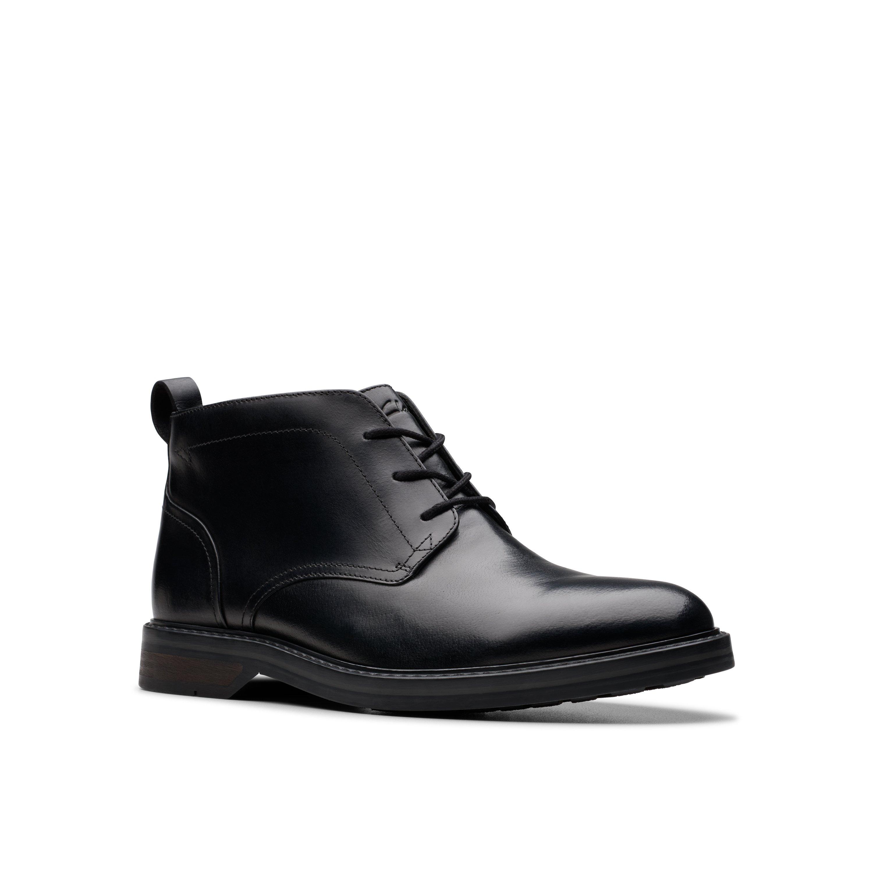 Sort Læder - Clarks - Men's Aldwin Chukka Boots - 7