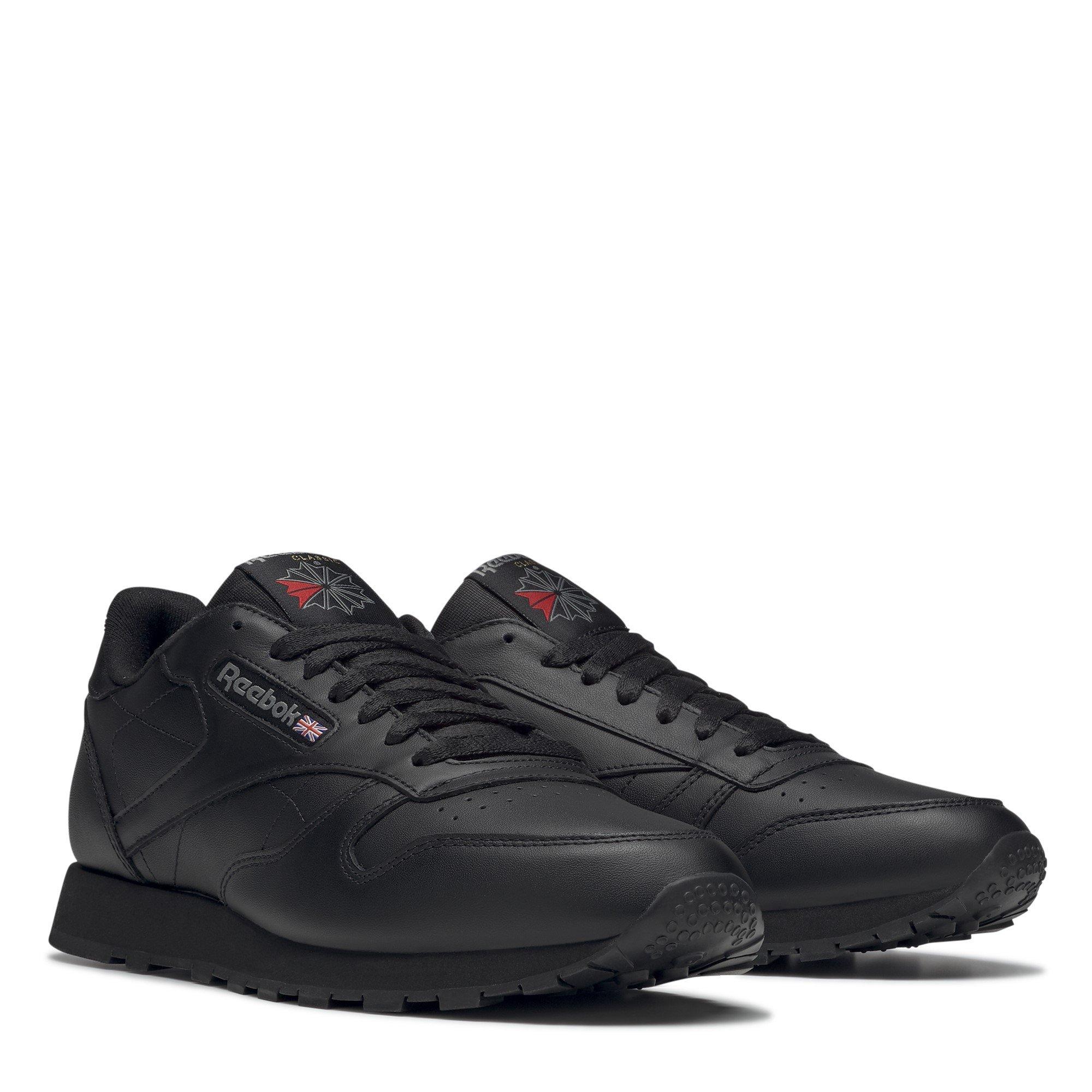 Black - Reebok - Classic Leather Mens Trainers - 3