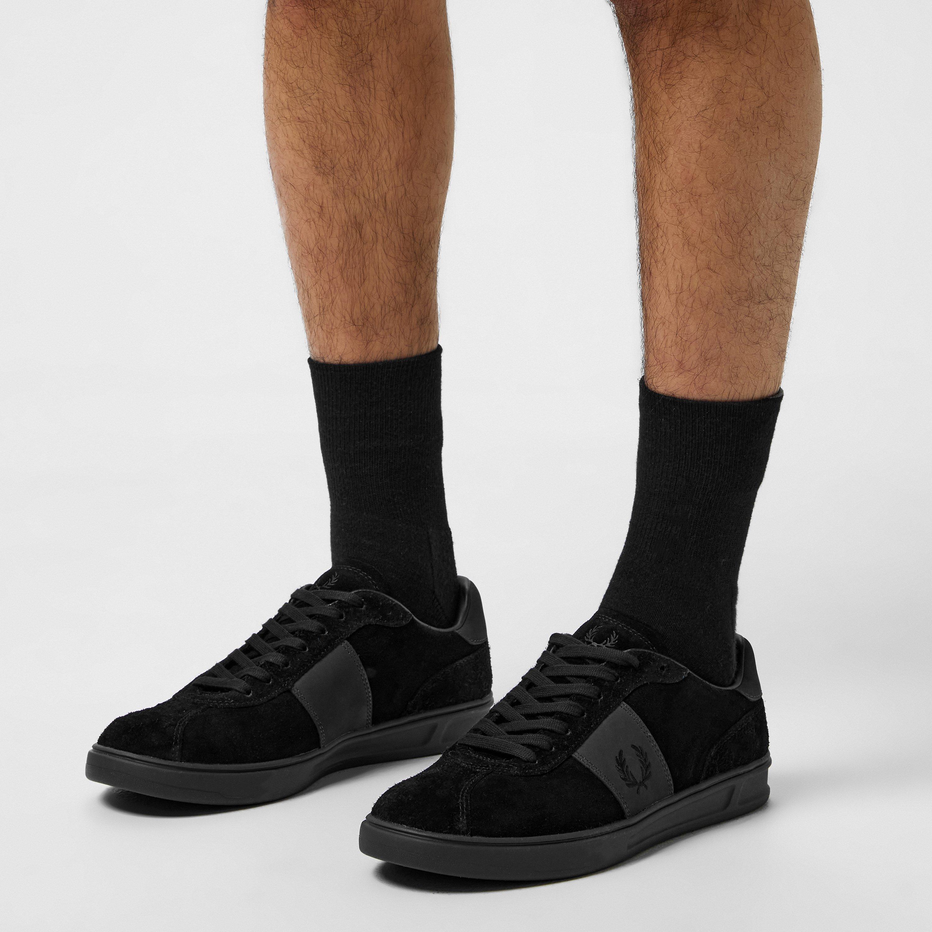 U73 Black/Grey - Fred Perry - Men's Suede Low-Top Trainers - 2