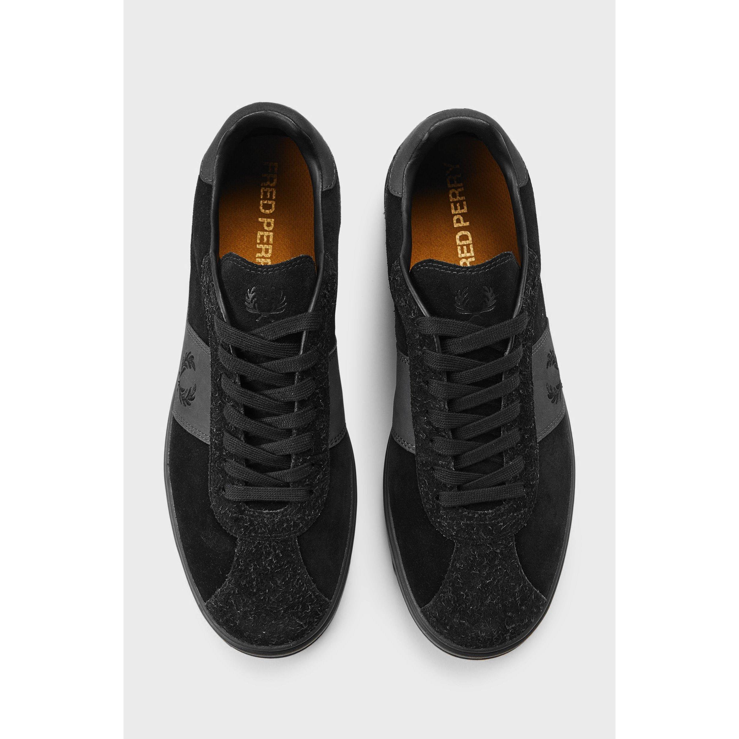 U73 Black/Grey - Fred Perry - Men's Suede Low-Top Trainers - 4