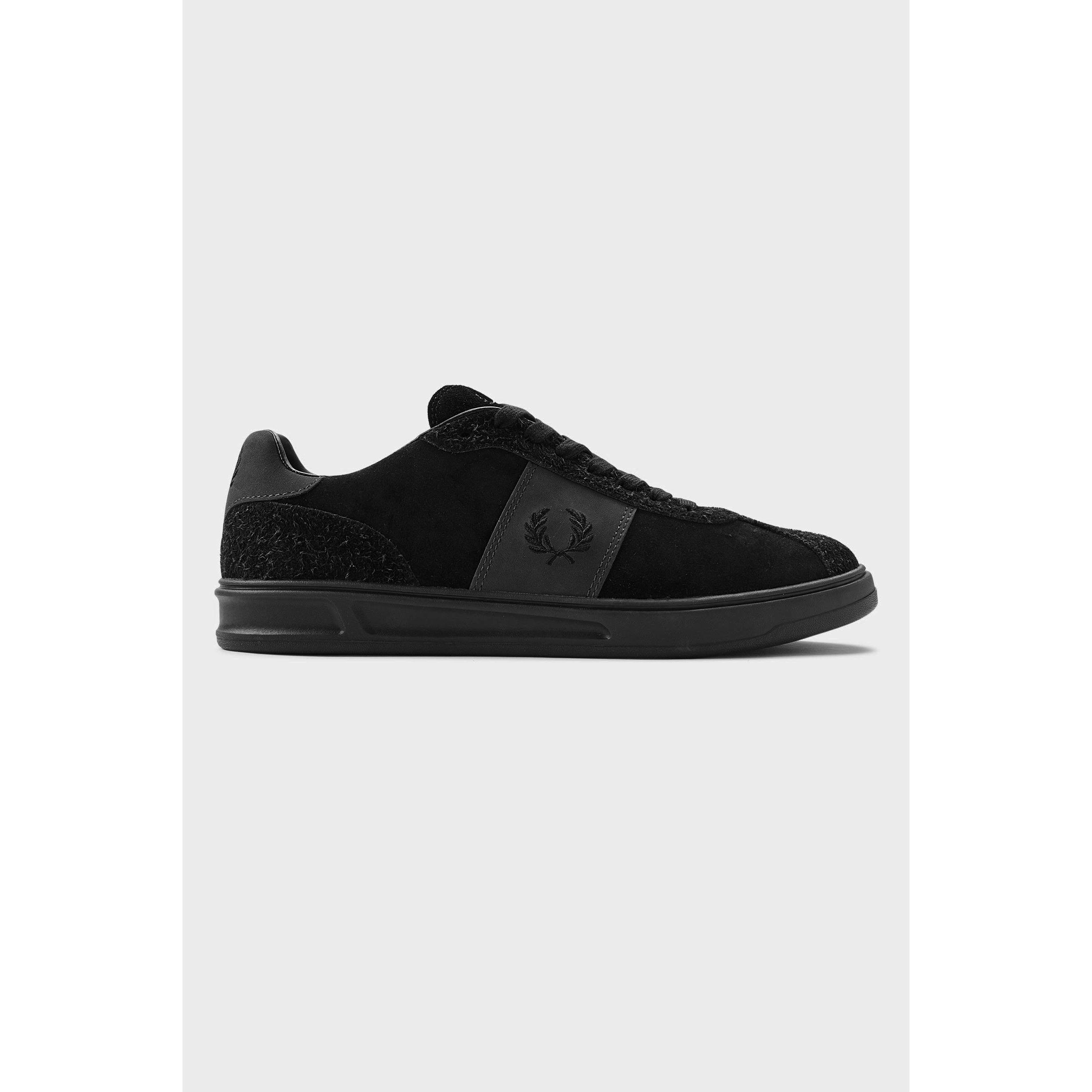 U73 Black/Grey - Fred Perry - Men's Suede Low-Top Trainers - 7