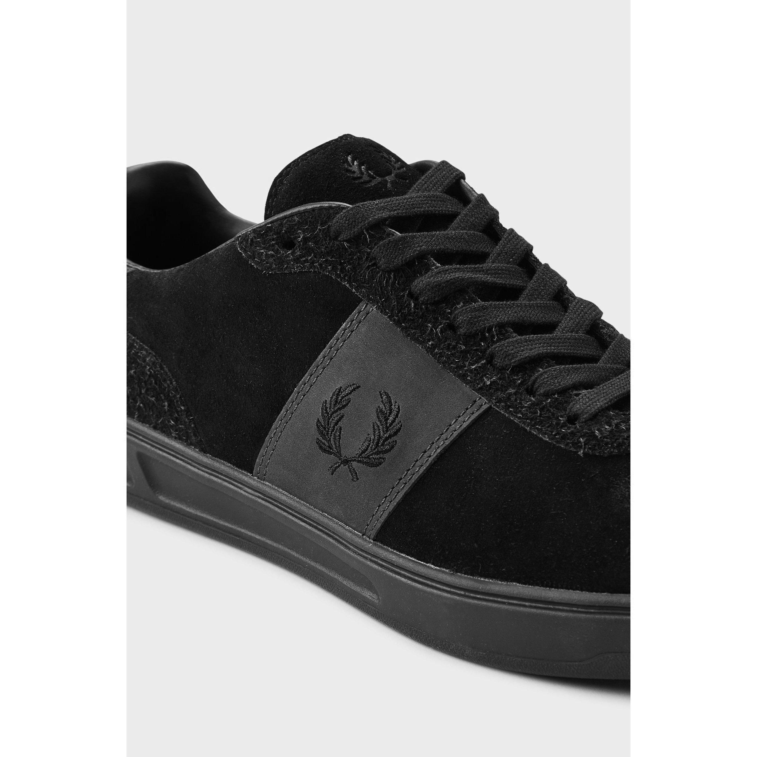 U73 Black/Grey - Fred Perry - Men's Suede Low-Top Trainers - 8