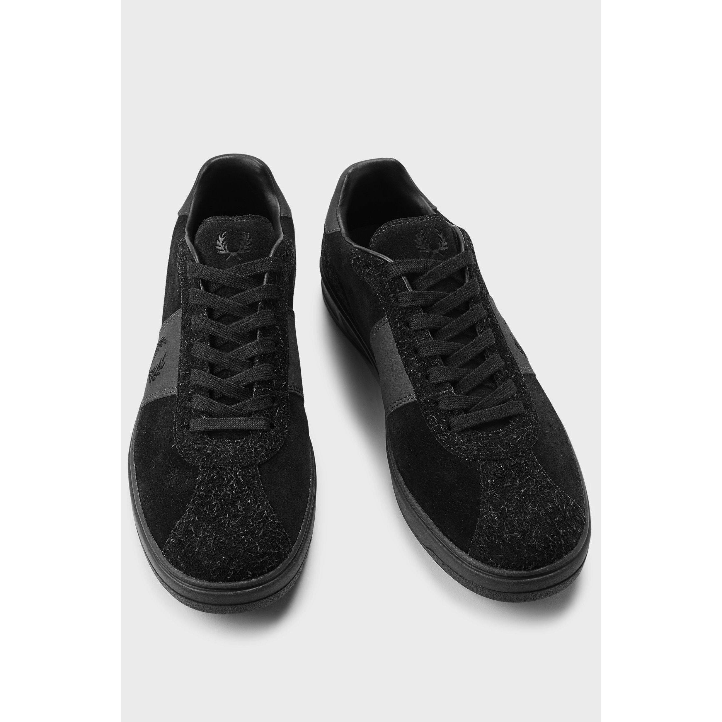 U73 Black/Grey - Fred Perry - Men's Suede Low-Top Trainers - 9